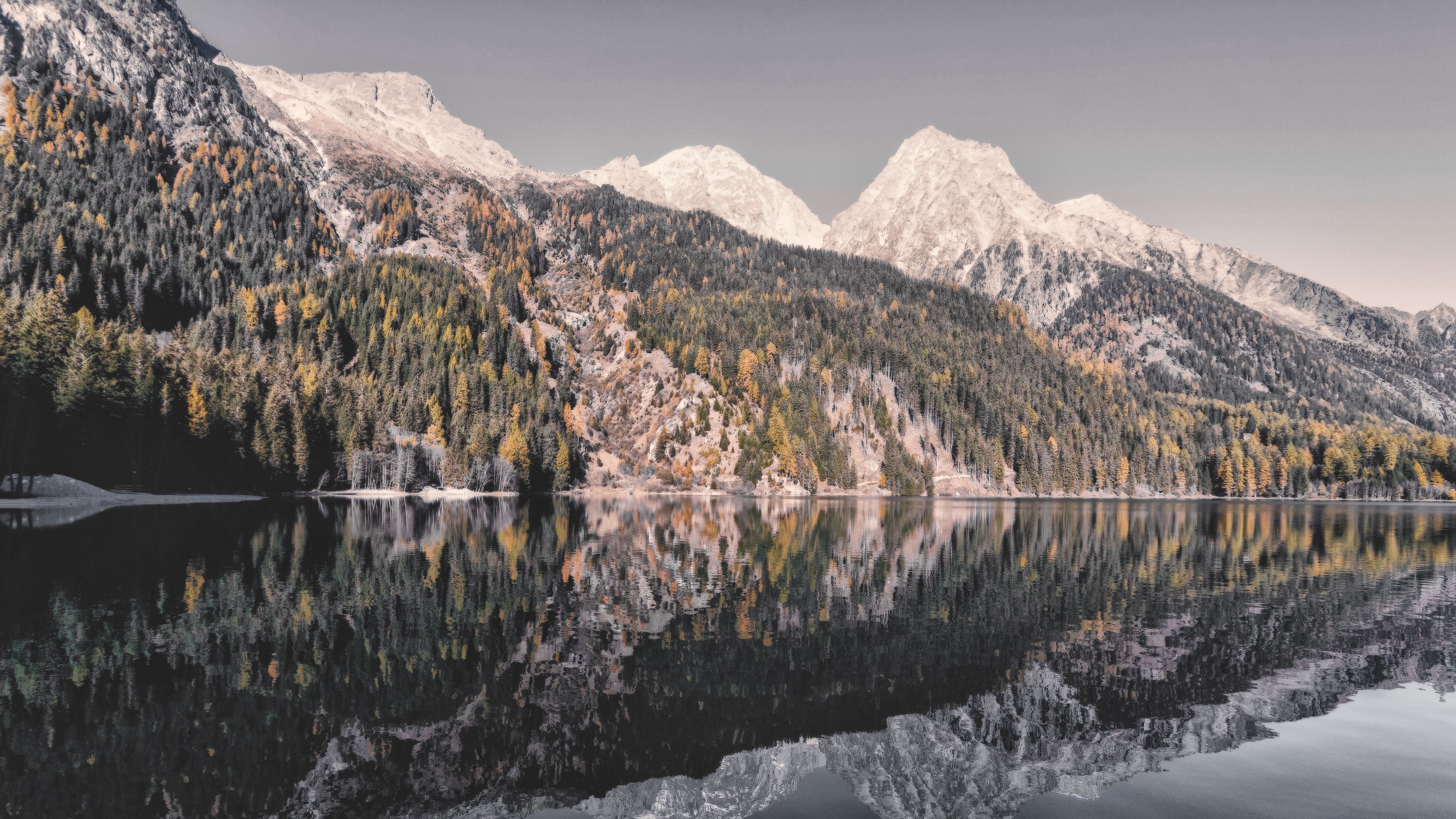 Snow Mountains Reflection On Lake Landscape Wallpapers