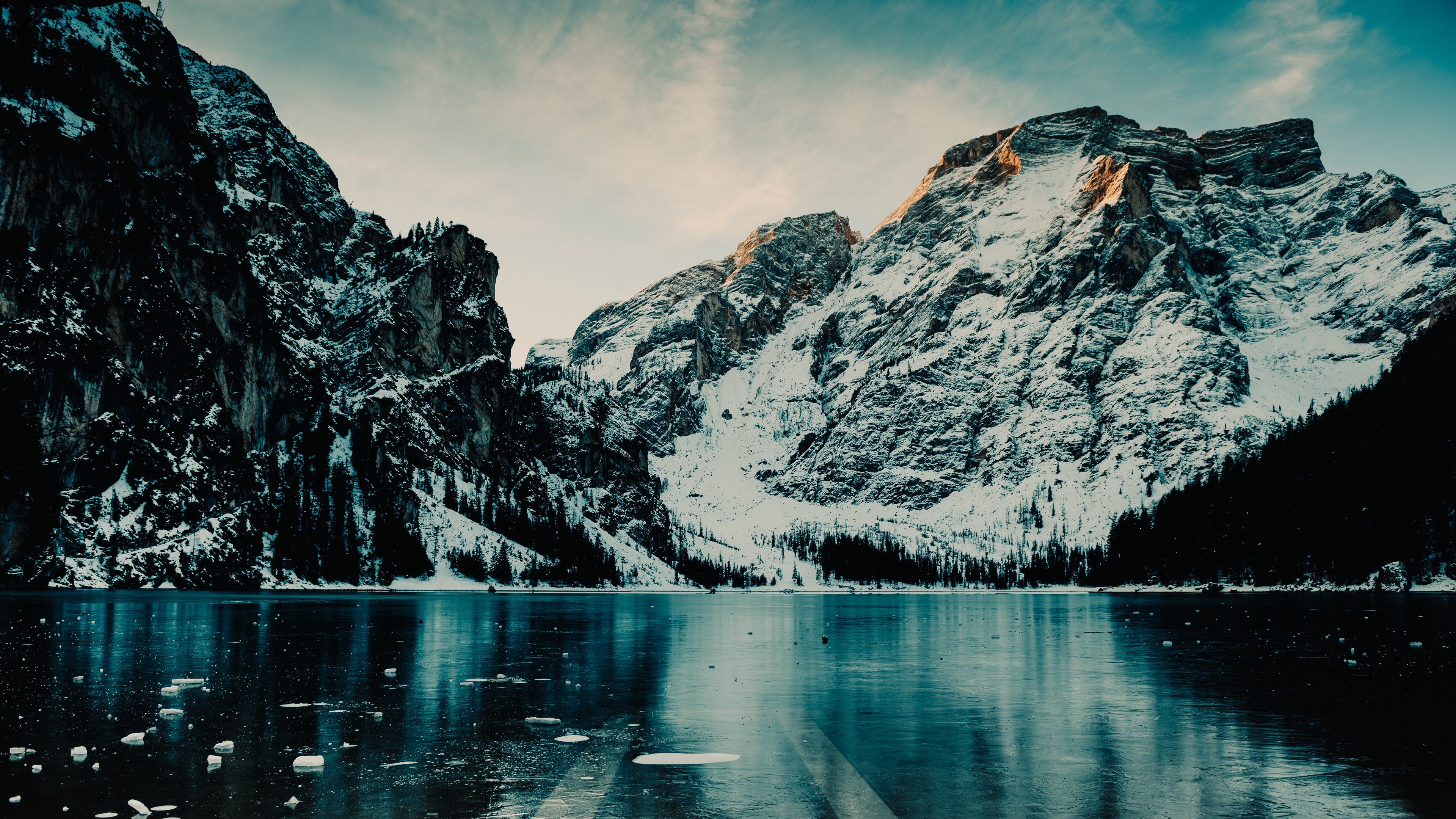 Snow Mountains Reflection On Lake Landscape Wallpapers