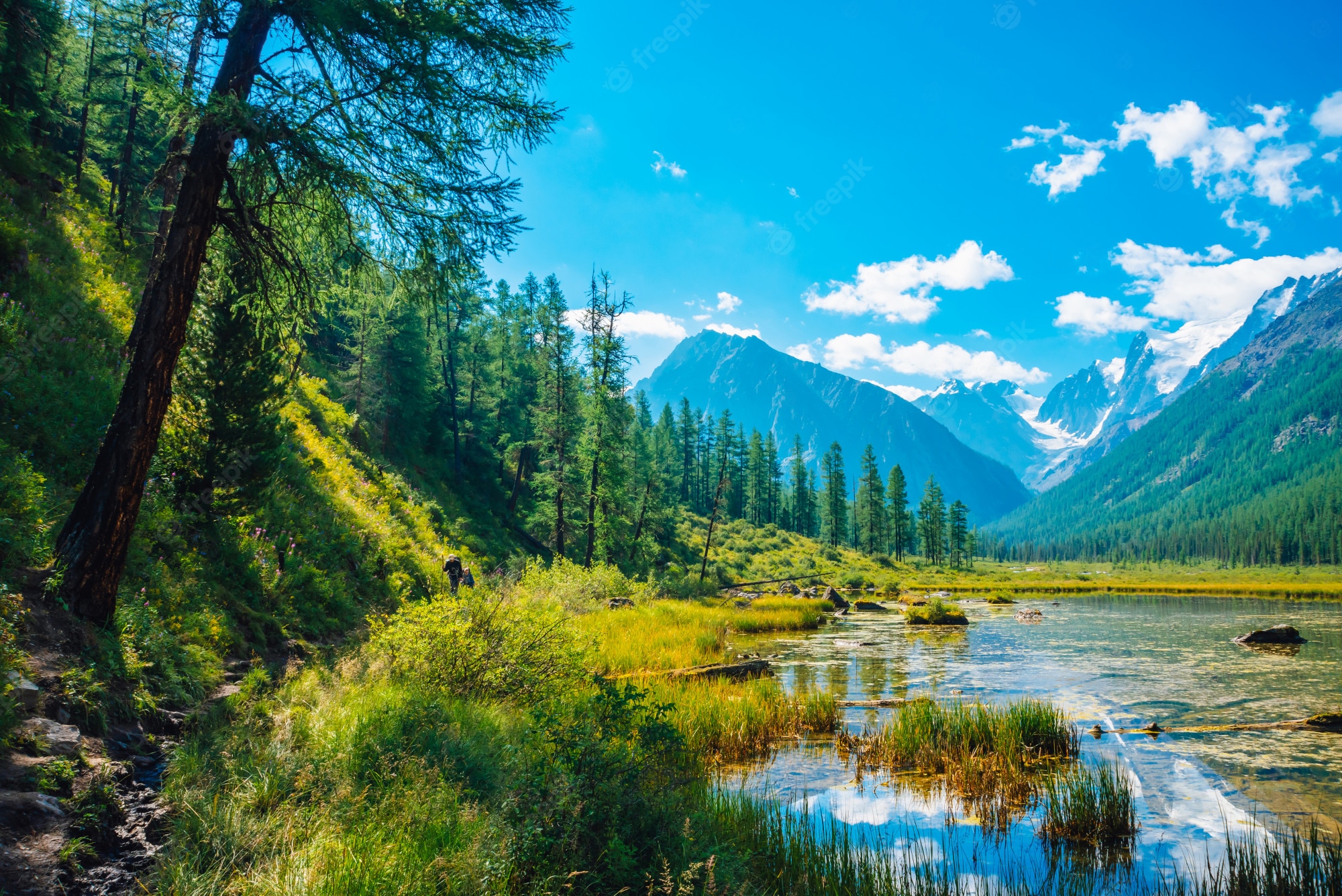 Snow Mountains Reflection On Lake Landscape Wallpapers