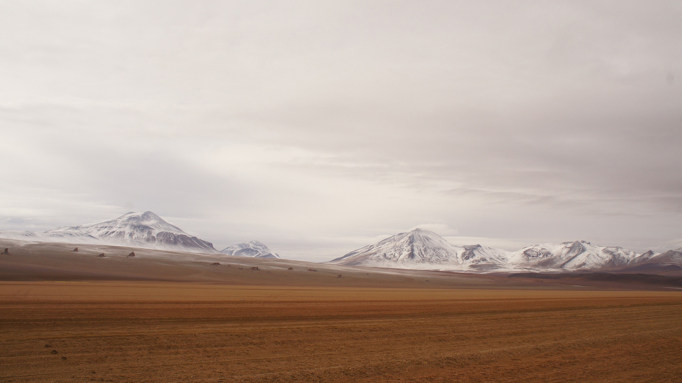 Snow On A Mountain Behind The Desert Wallpapers