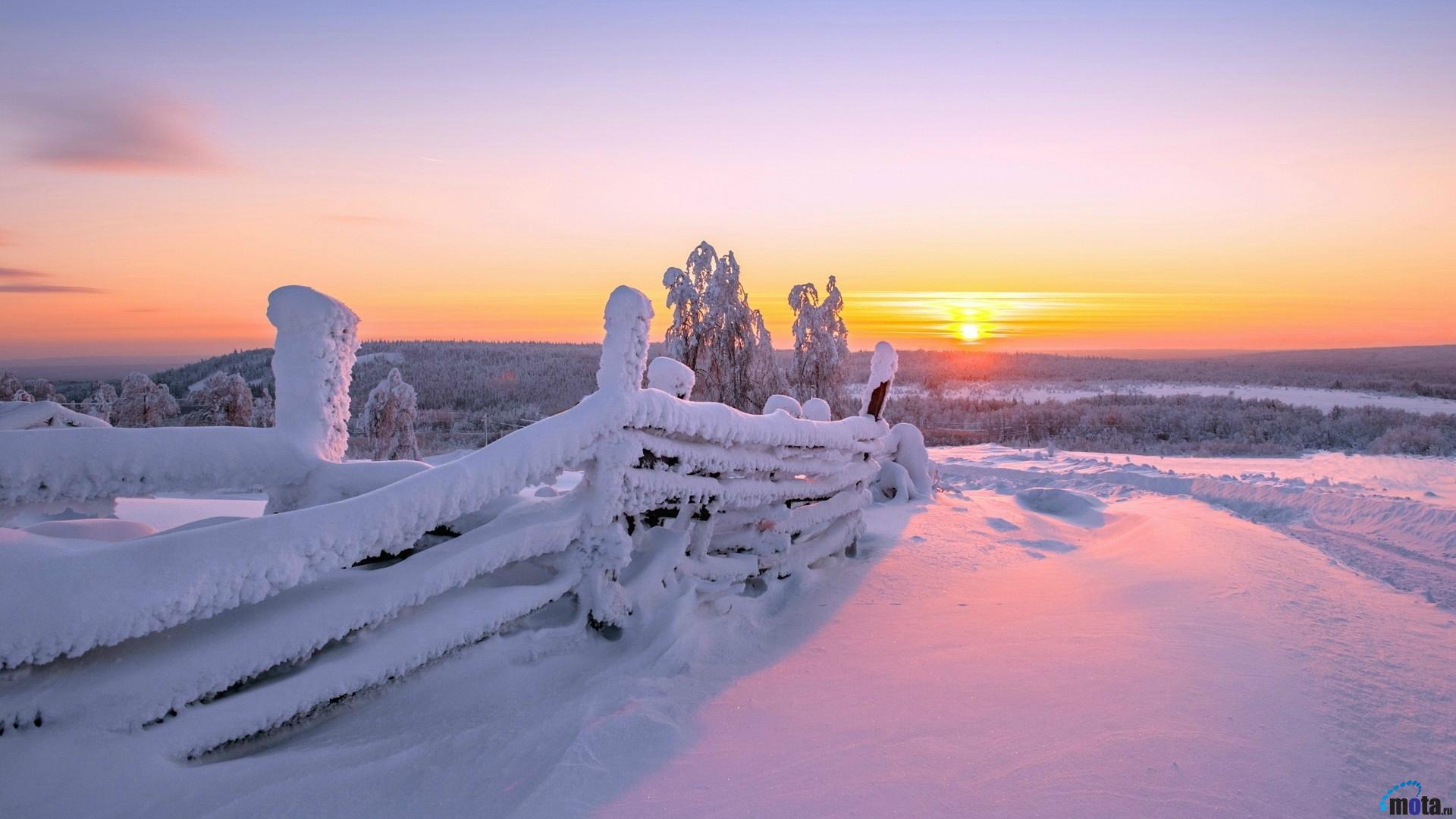 Snowy Winter Sunrise Wallpapers