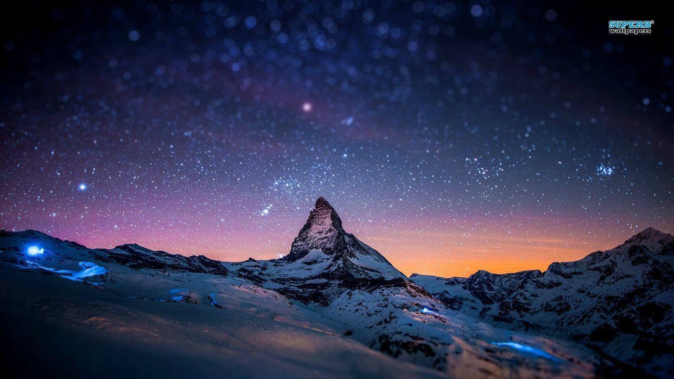 Starry Night Landscape Wallpapers