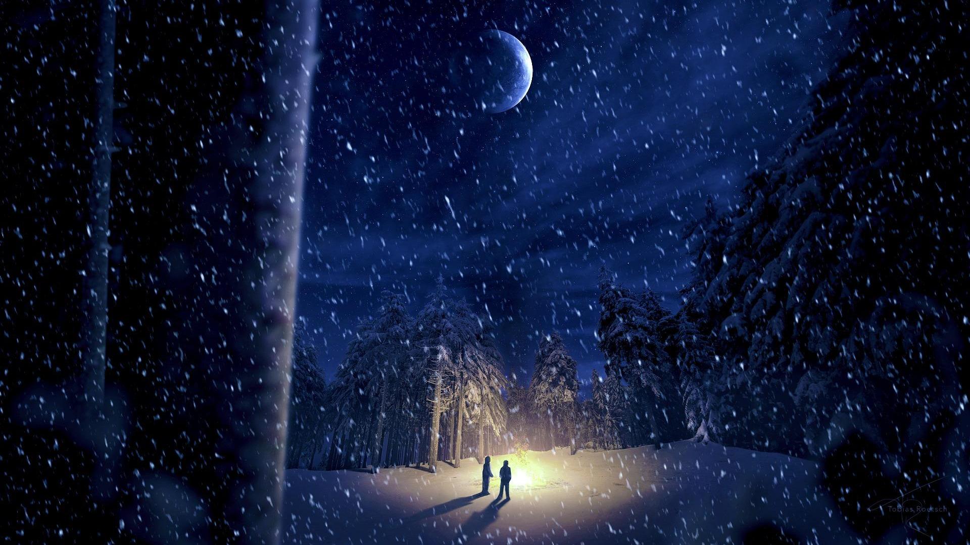 Starry Winter Night Wallpapers