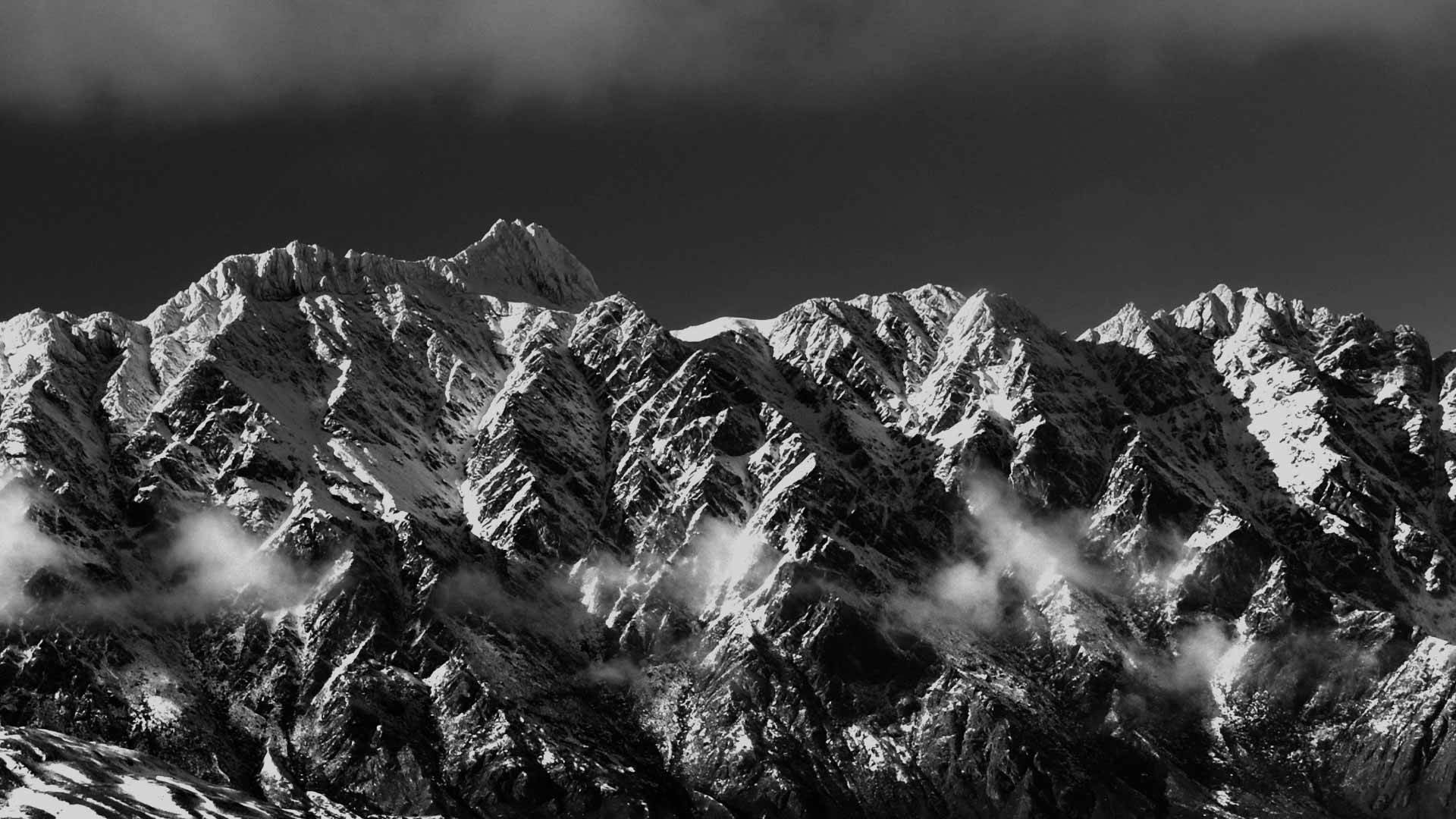 Stone Mountains Snow In Monochrome Wallpapers