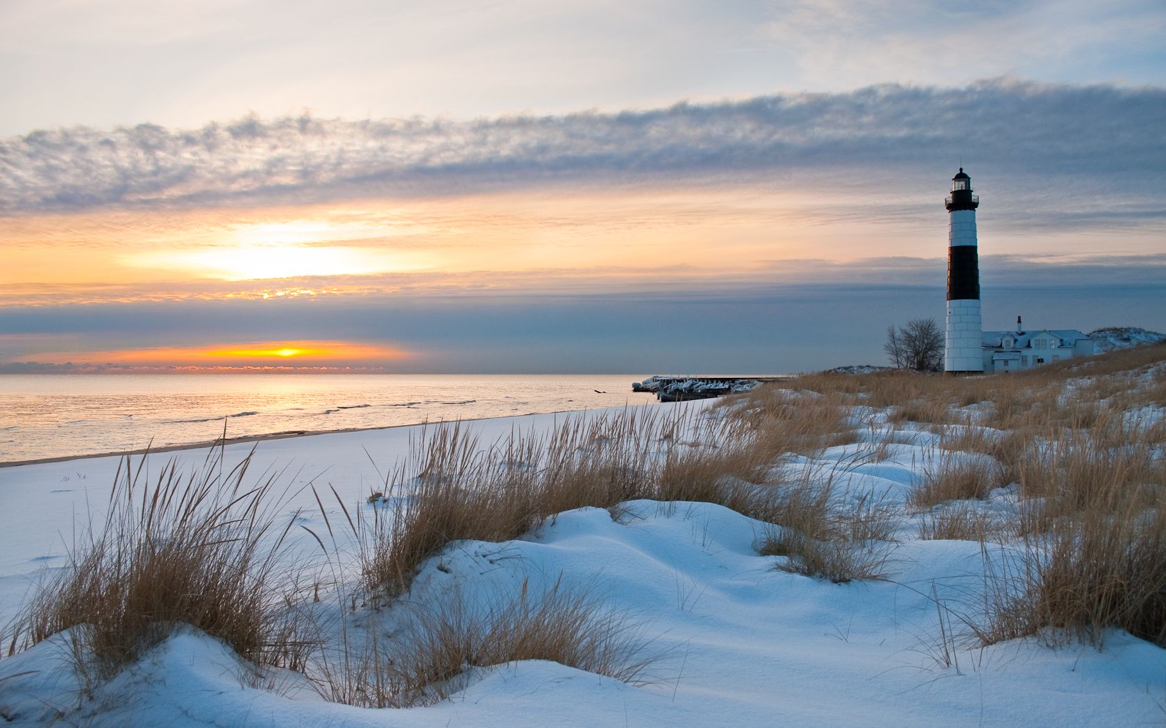 Sunrise At Lighthouse Wallpapers