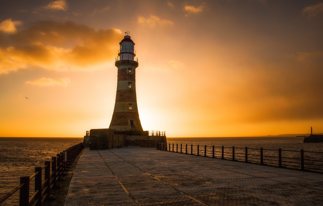 Sunrise At Lighthouse Wallpapers