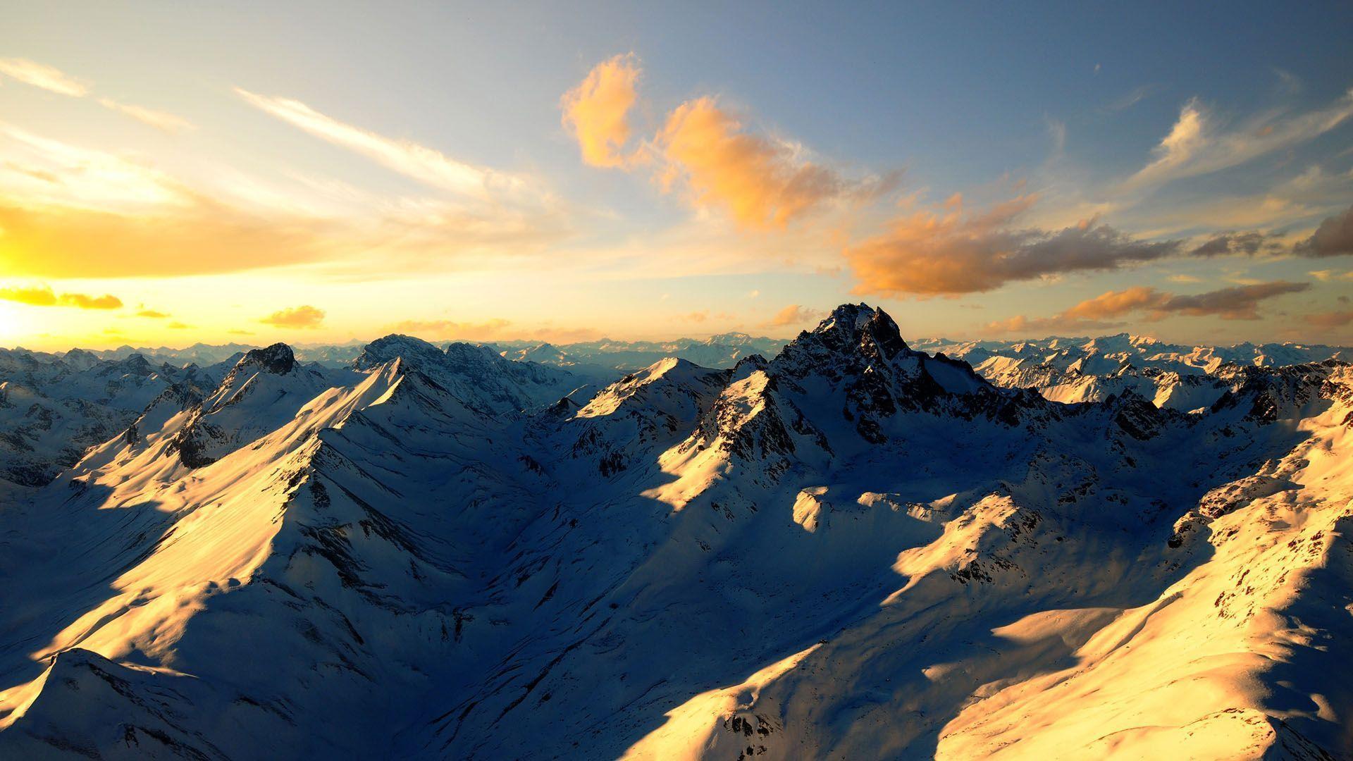 Sunrise On The Winter Mountain Wallpapers