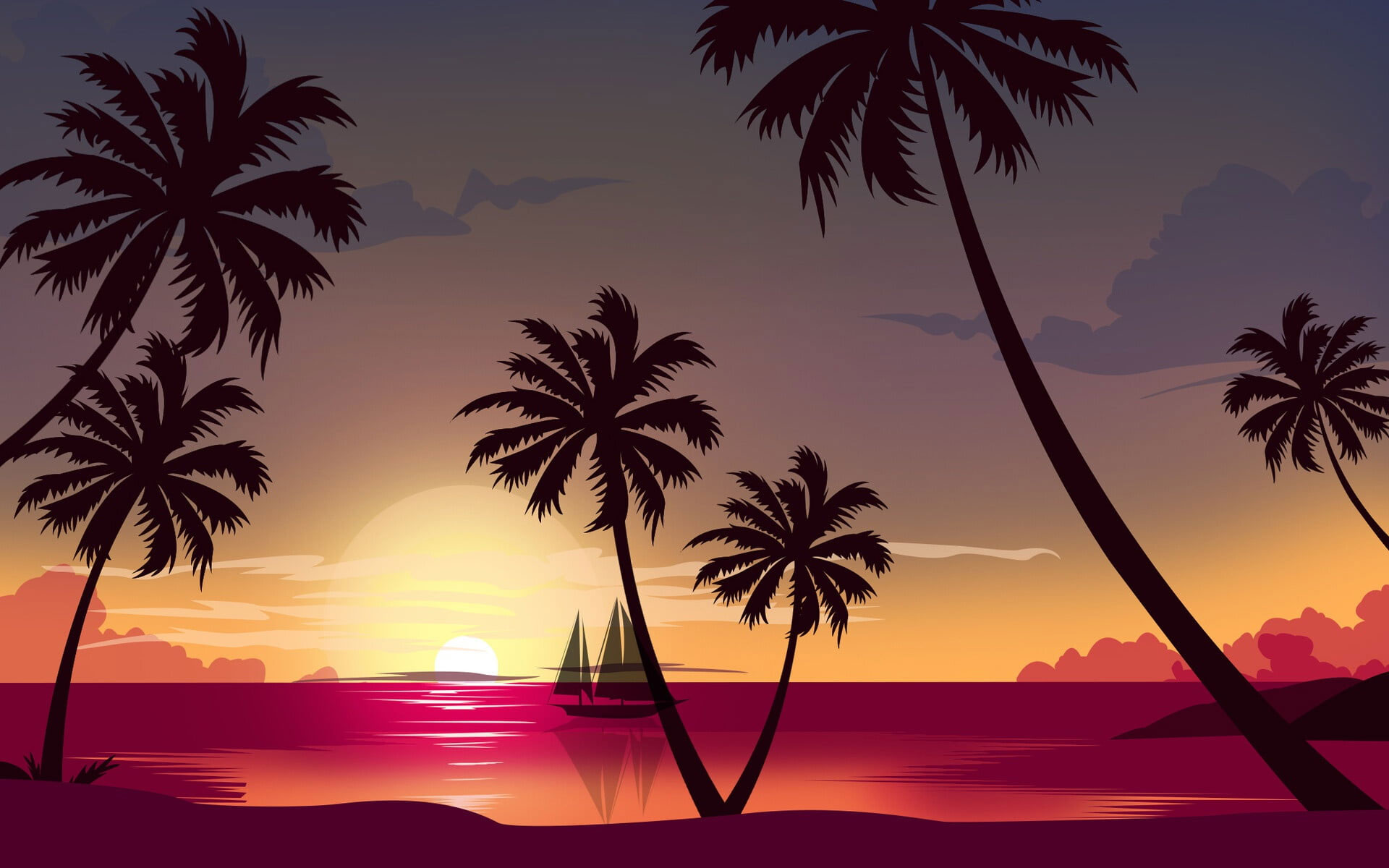 Sunset At Beach Hd 2021 Wallpapers