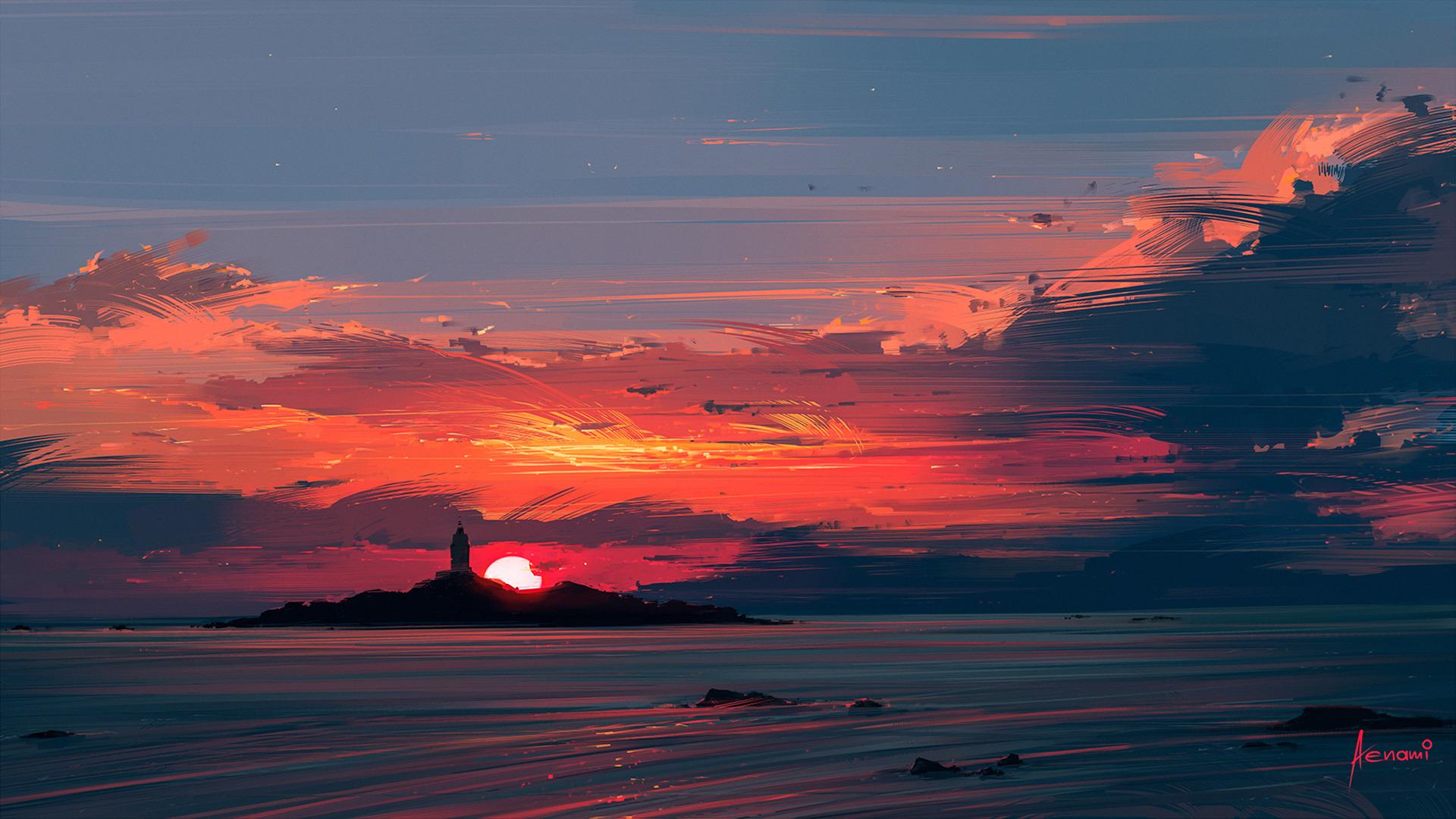 Sunset Digital Art 4K Wallpapers