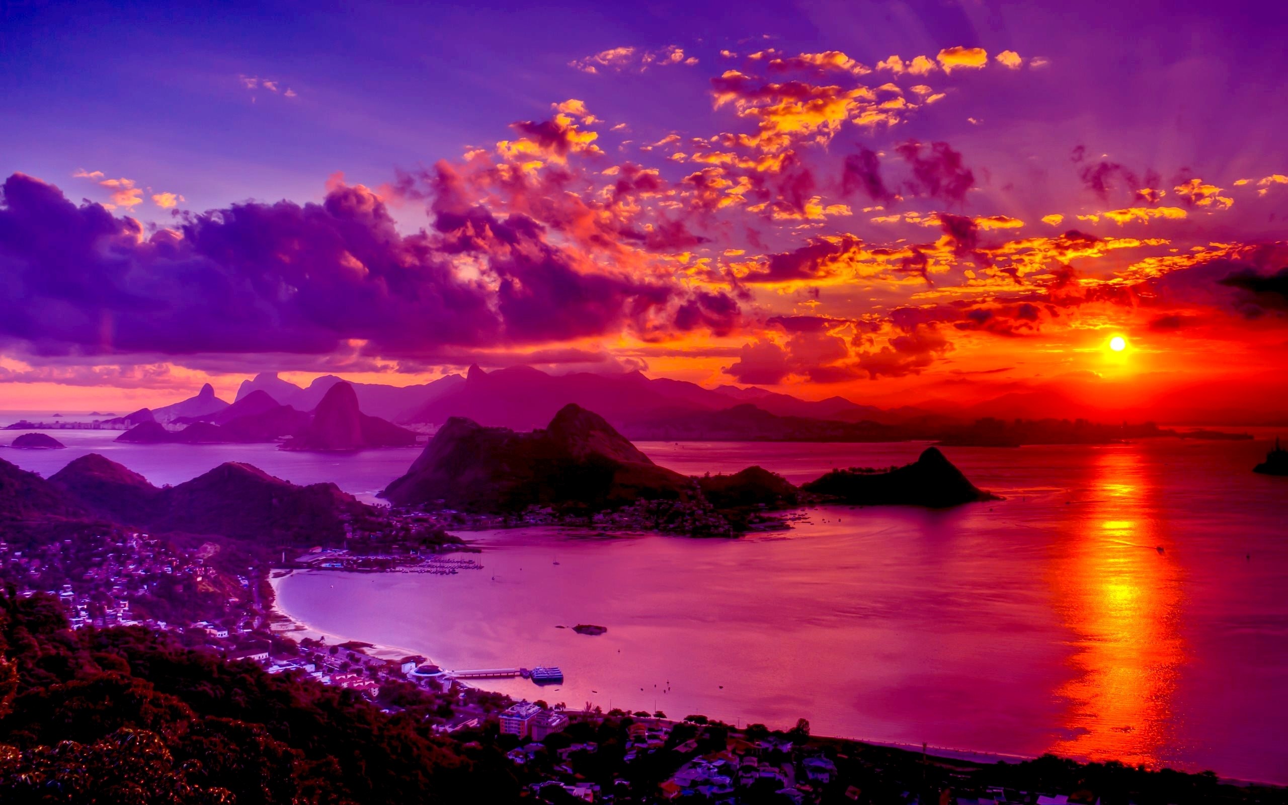 Sunset In Rio De Janeiro 5K Wallpapers