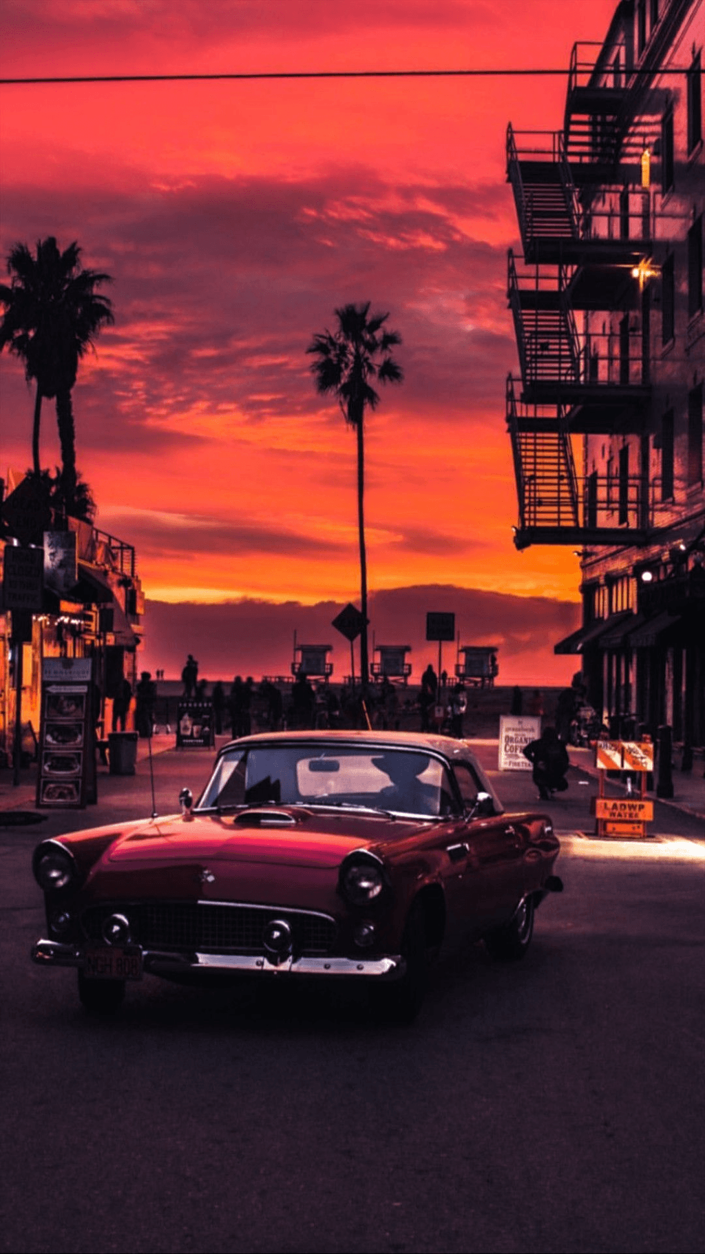 Sunset In Road Wallpapers