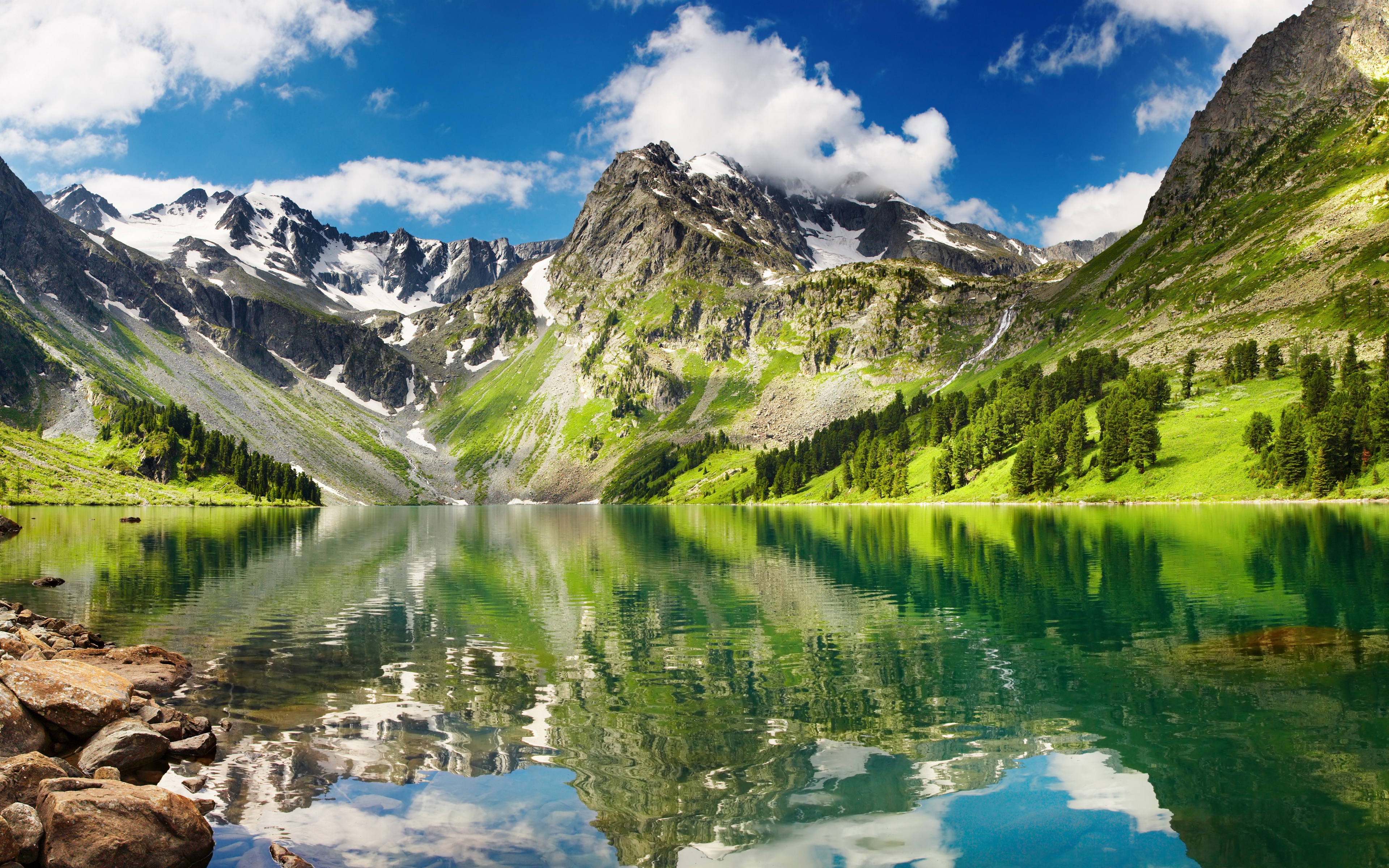 Surreal Mountain Landscape Lake 4K Wallpapers