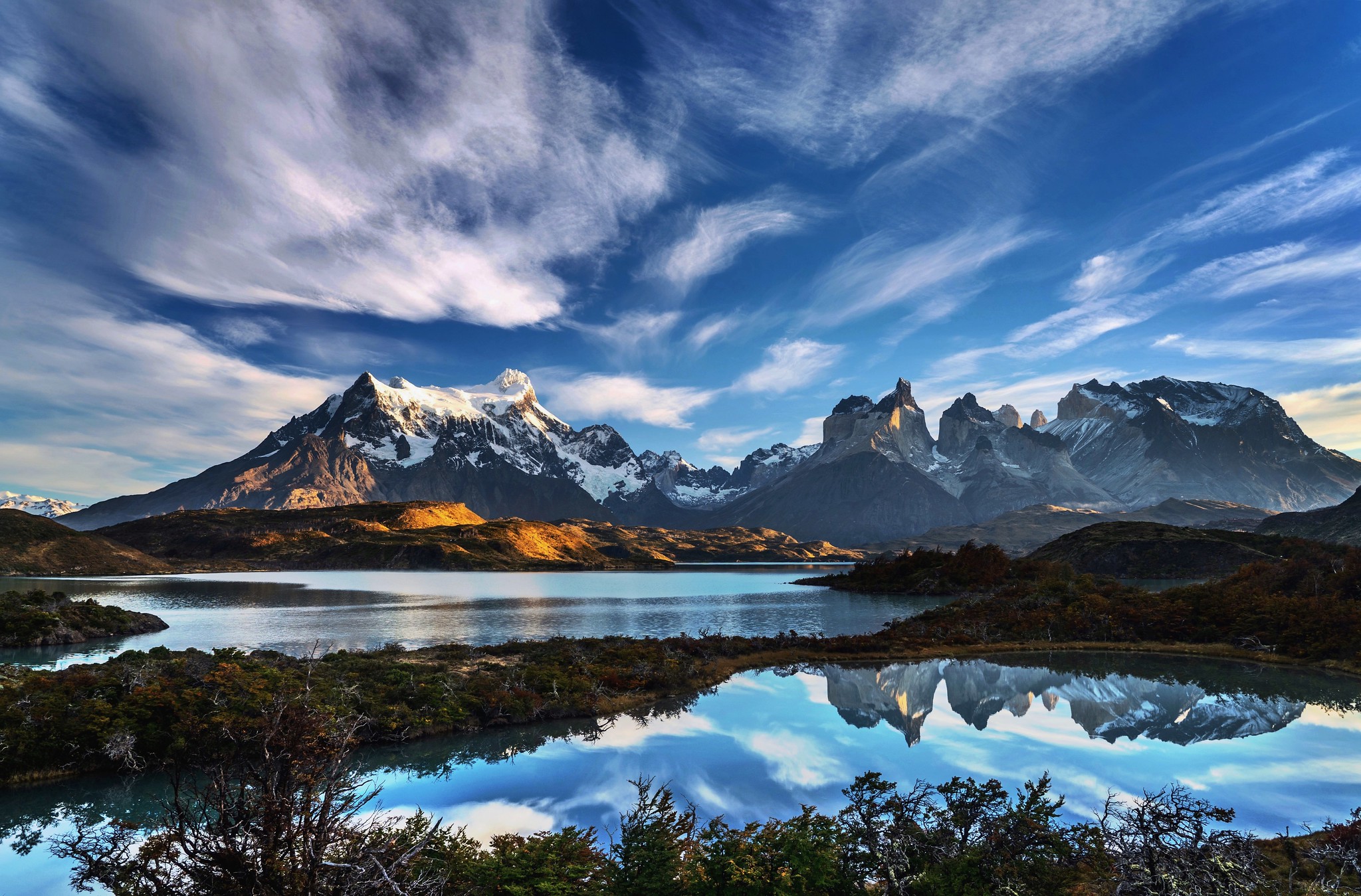 Torres Del Paine Mountains Lake In Chile Wallpapers