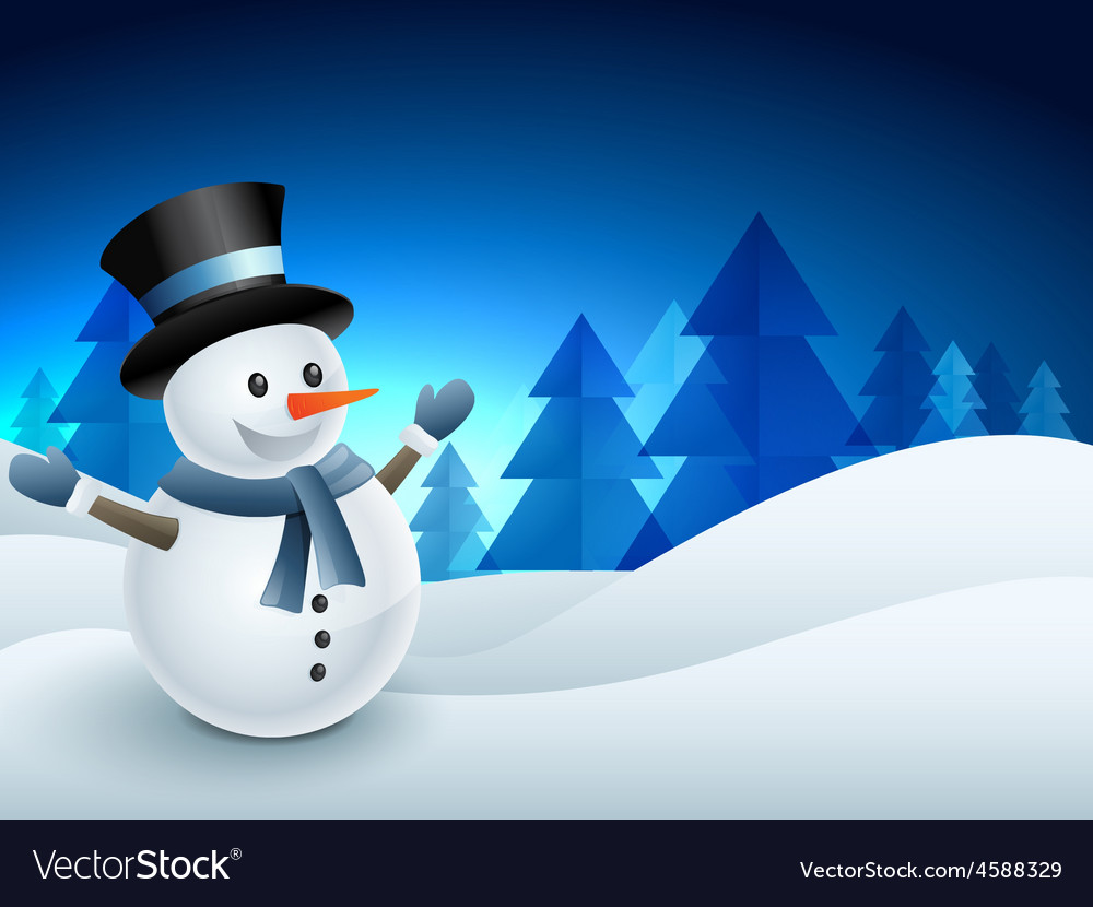Winter Snowman Background