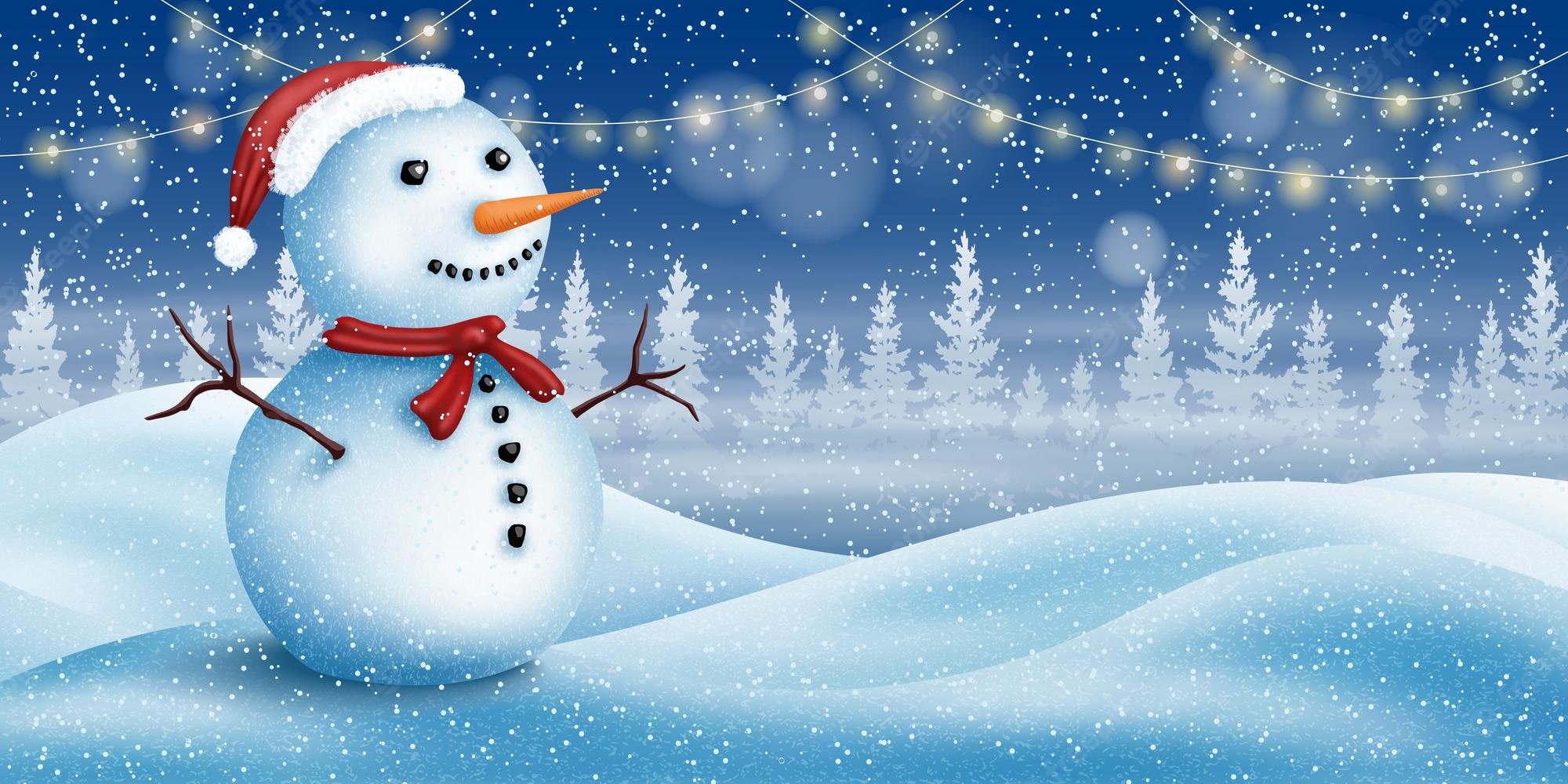 Winter Snowman Background