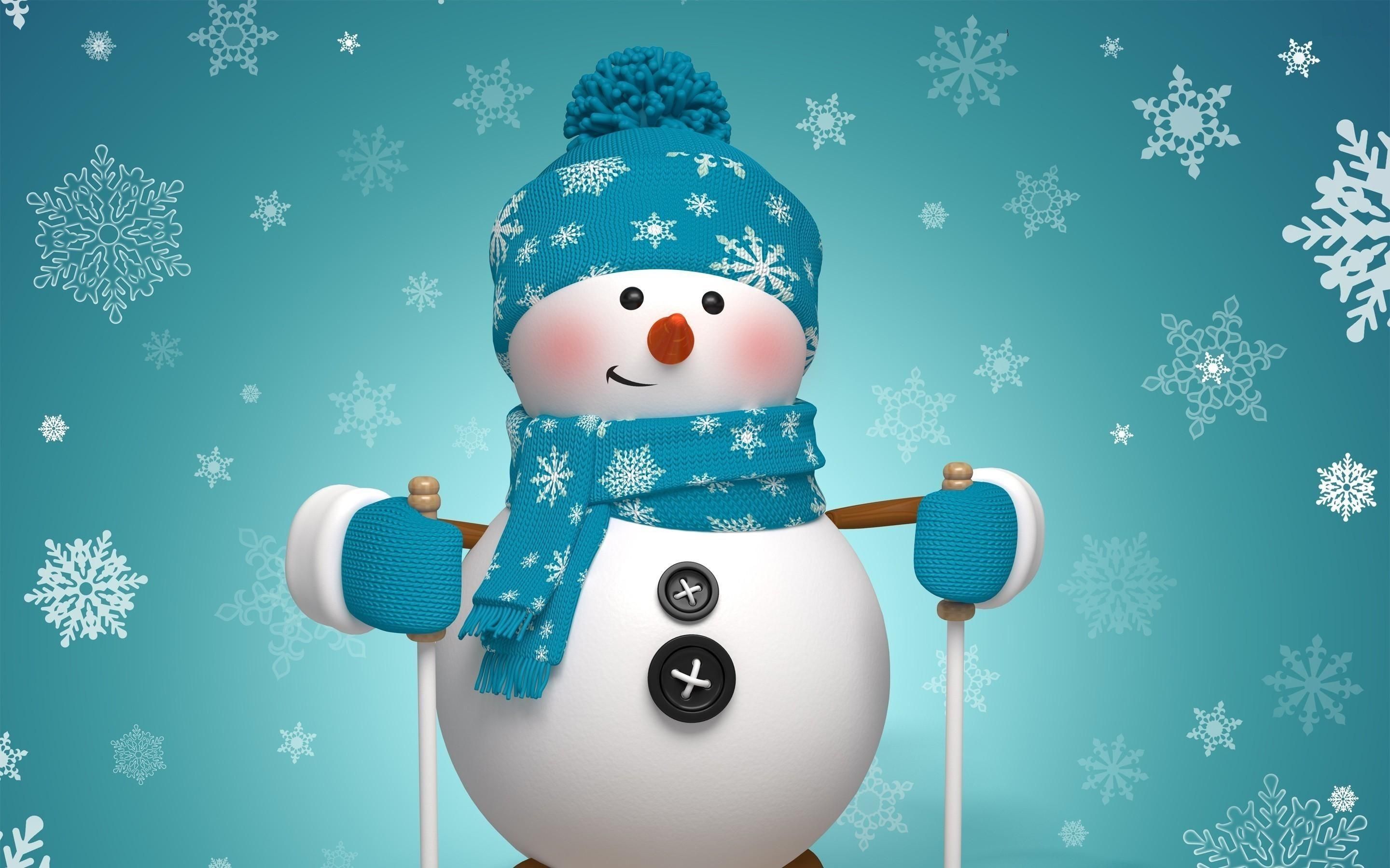 Winter Snowman Background