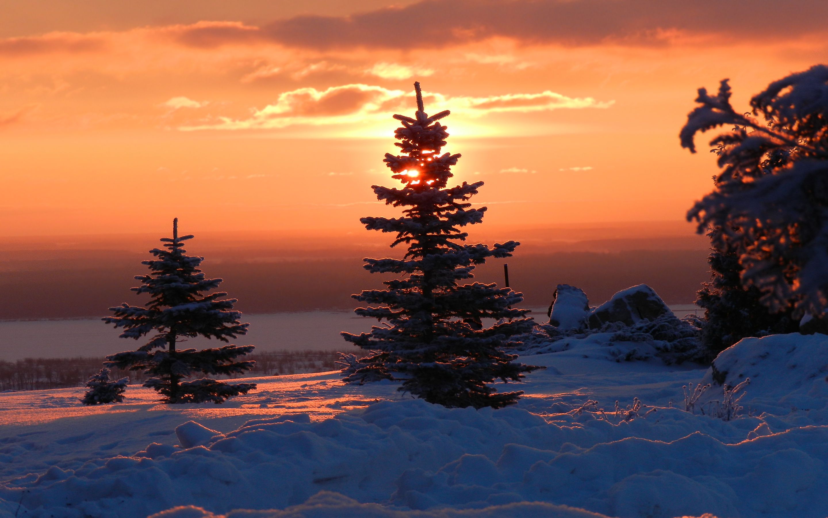 Winter Sunset Desktop Backgrounds