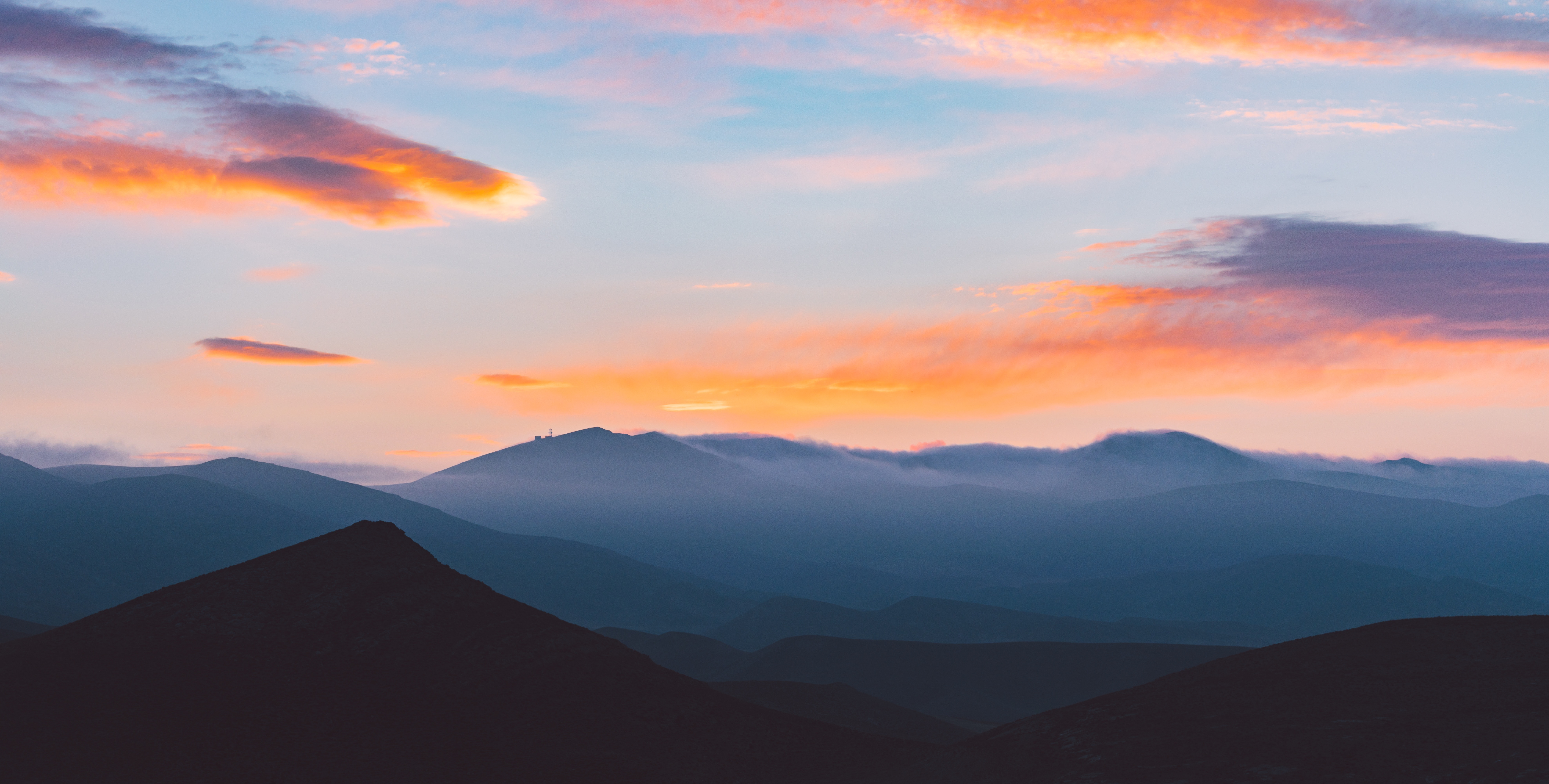 Yellow Horizon Skyline Mountains Wallpapers