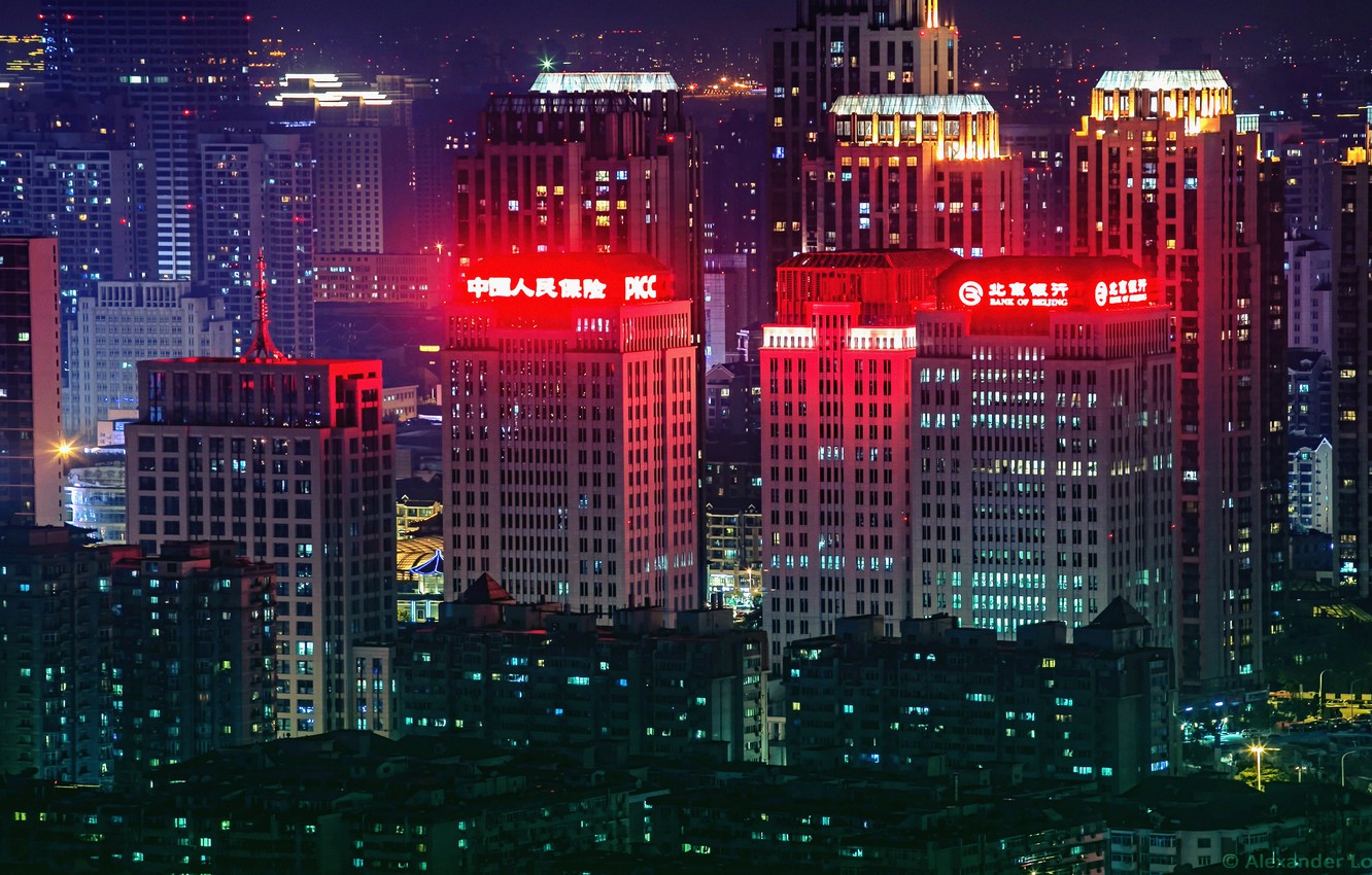 China Neon City Light Cityscape Wallpapers