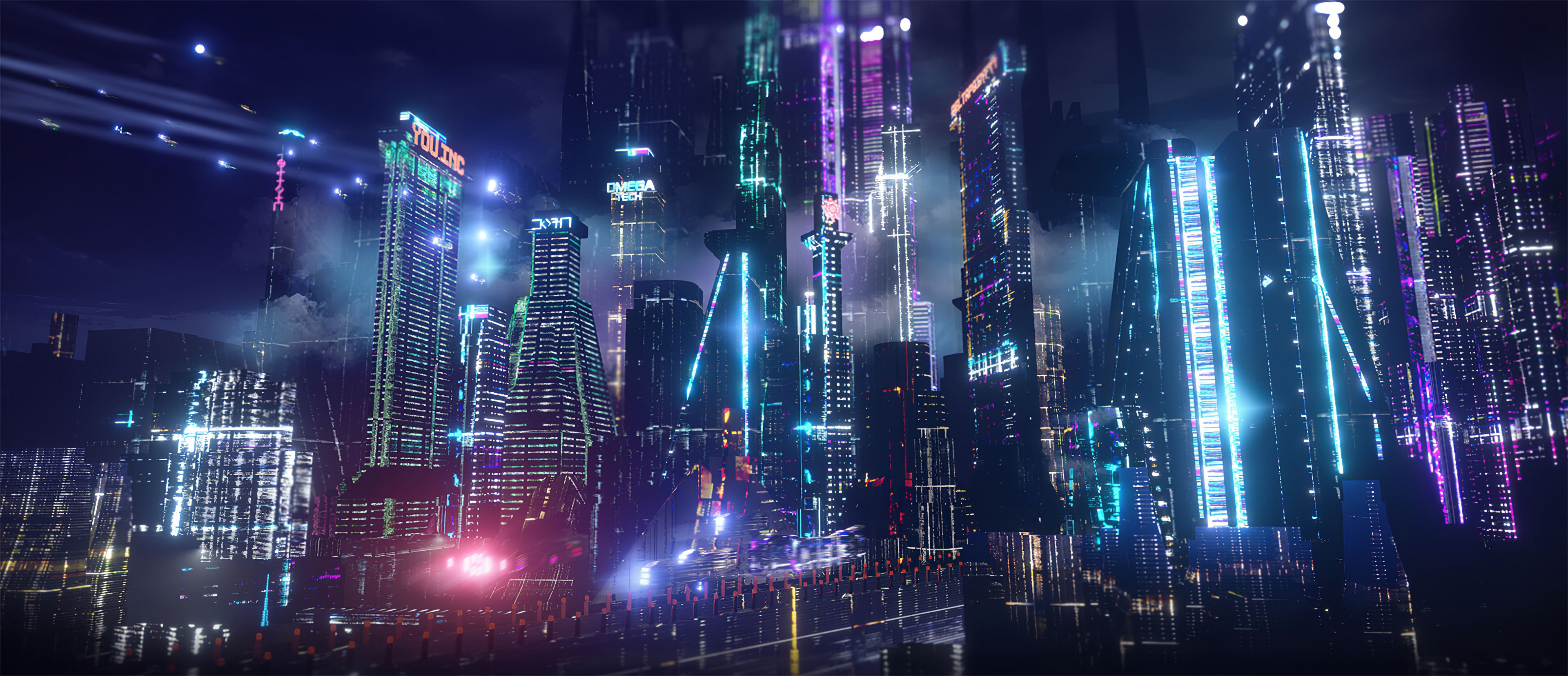 China Neon City Light Cityscape Wallpapers