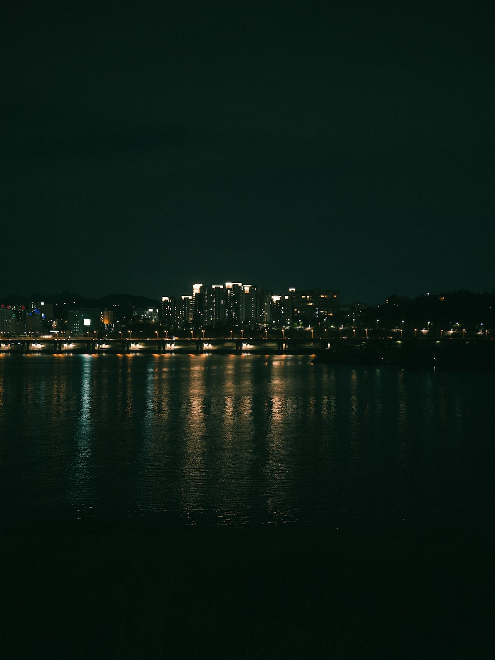 City Lights Reflection In Water Wallpapers