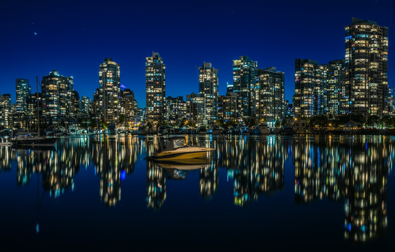 City Lights Reflection In Water Wallpapers