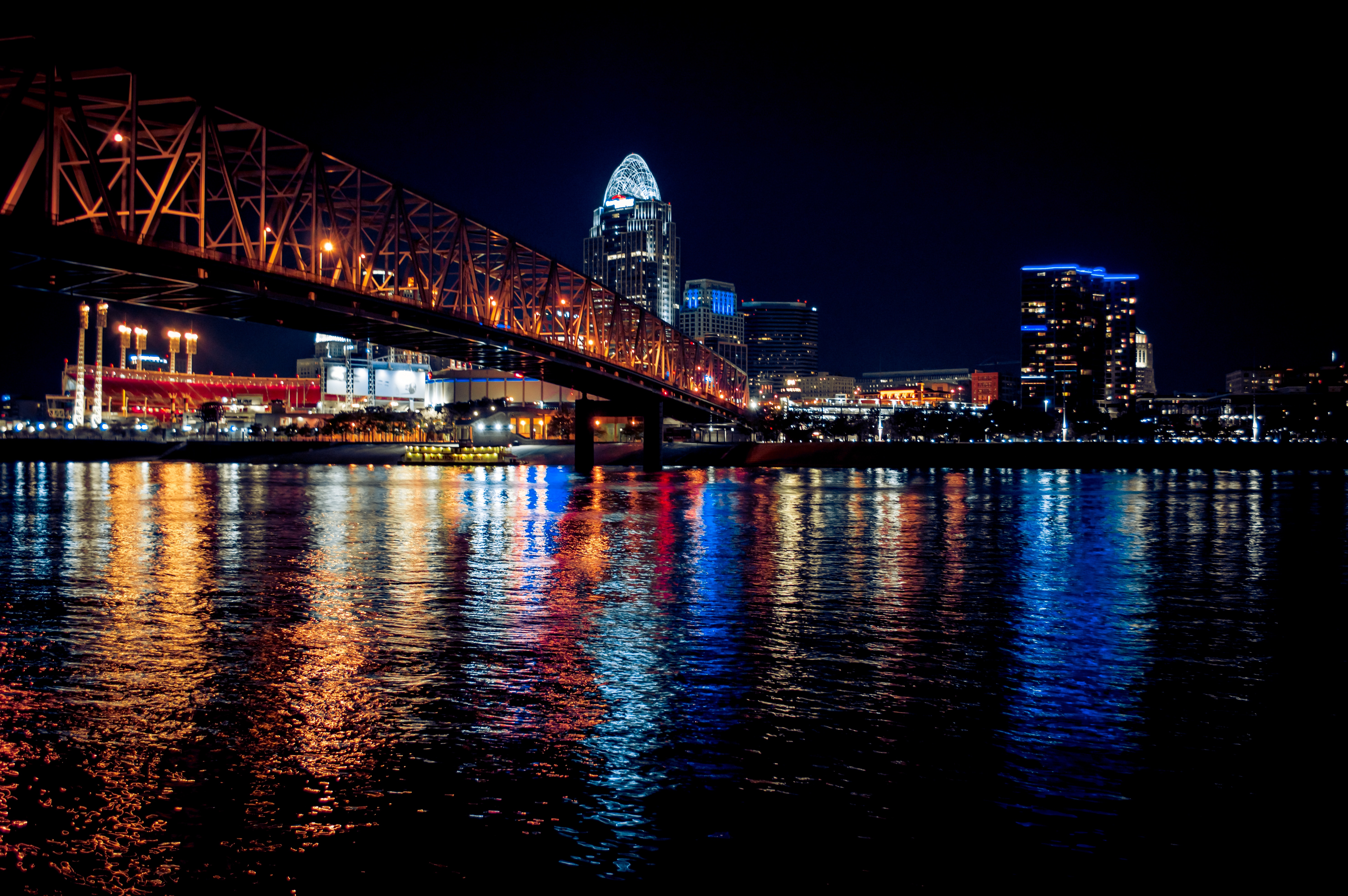 City Lights Reflection In Water Wallpapers