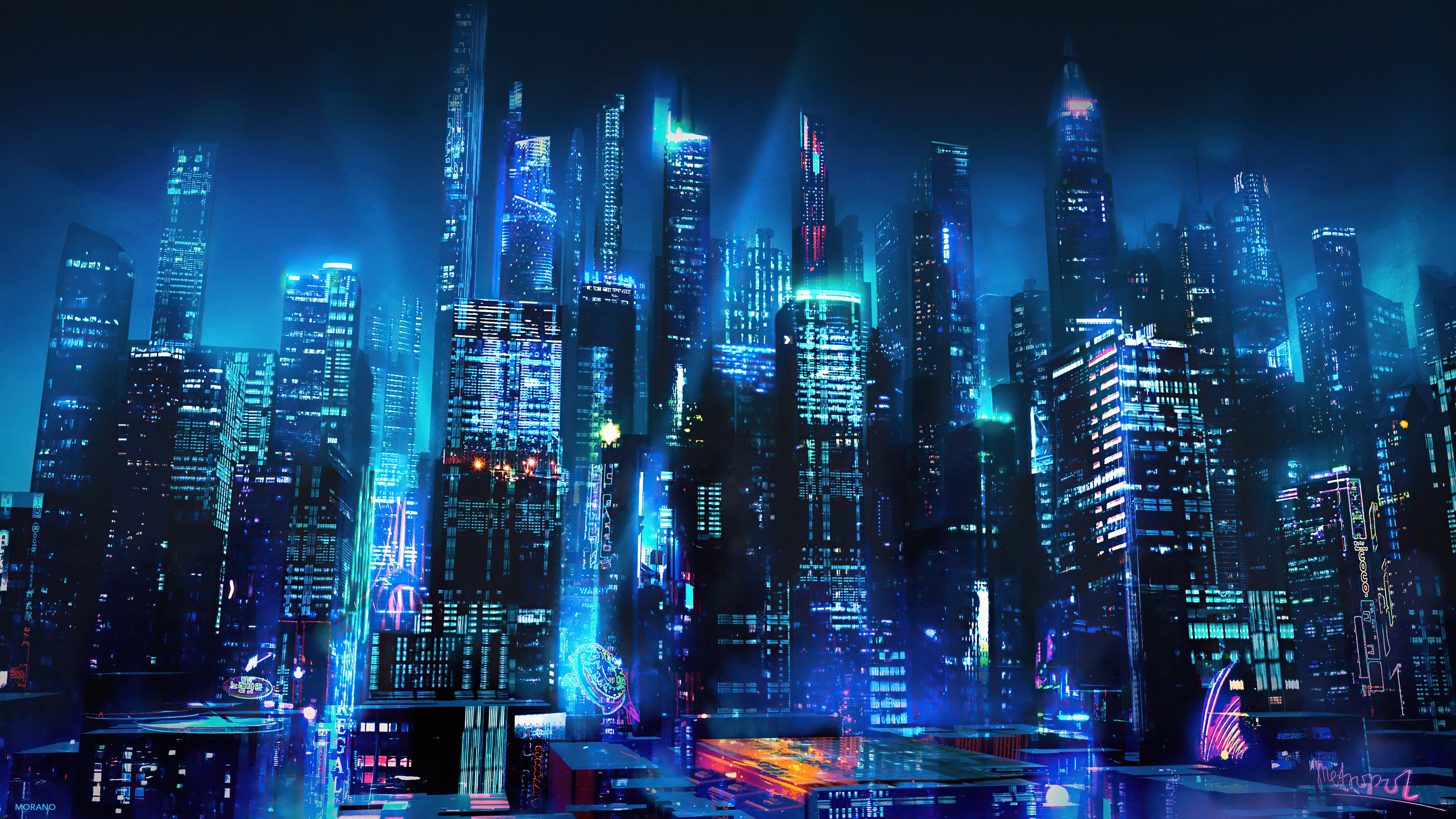 Cyberpunk Futuristic New Port City Wallpapers