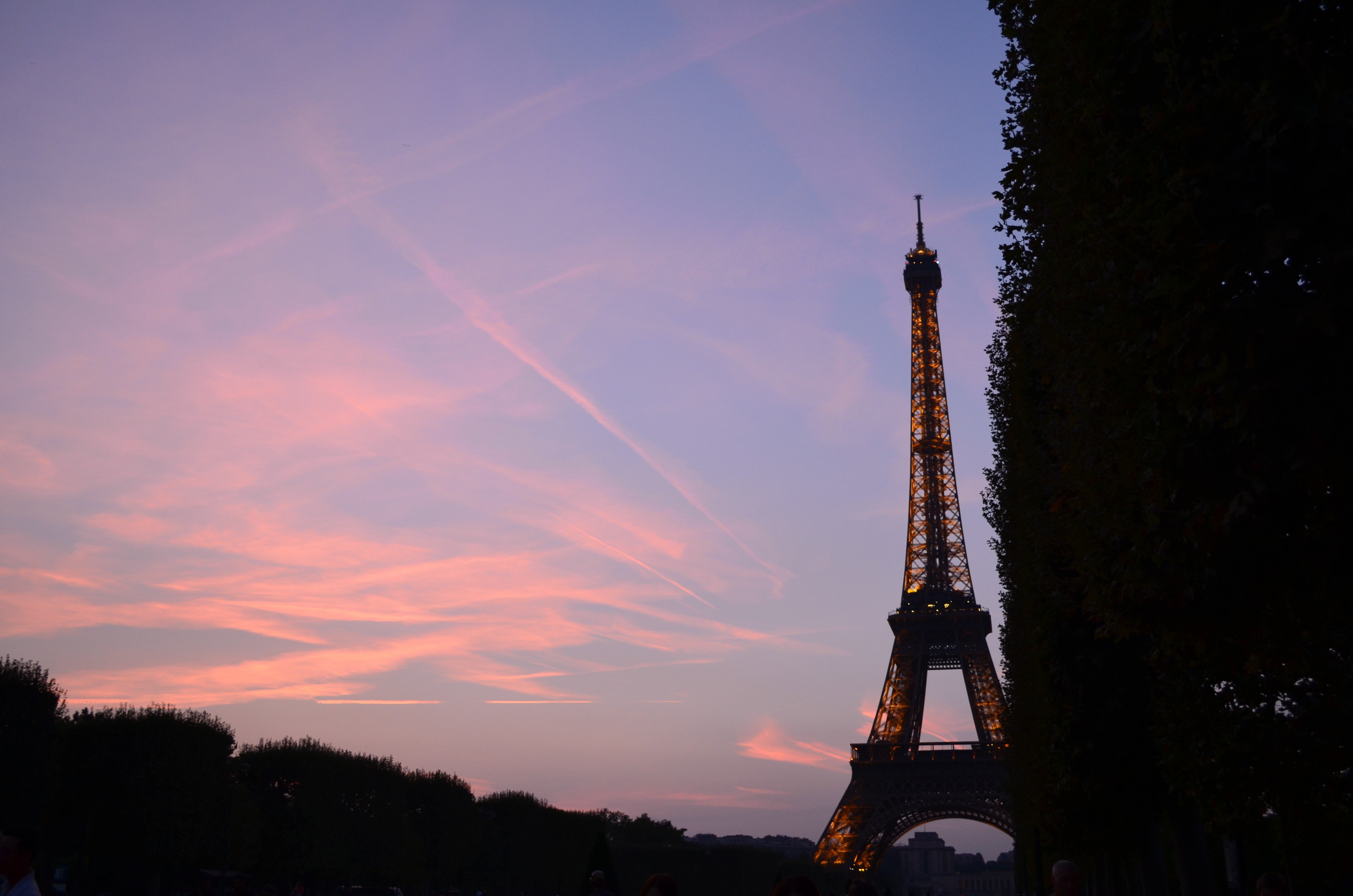 Eiffel Tower Cityscape In Moon Night Wallpapers