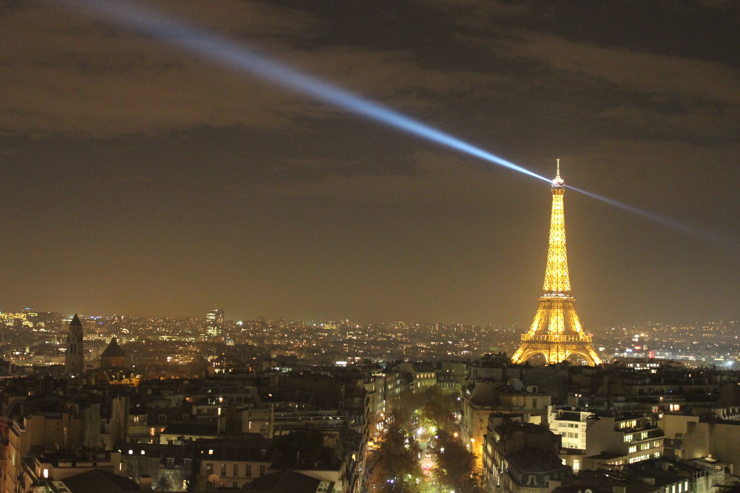 Eiffel Tower Cityscape In Moon Night Wallpapers