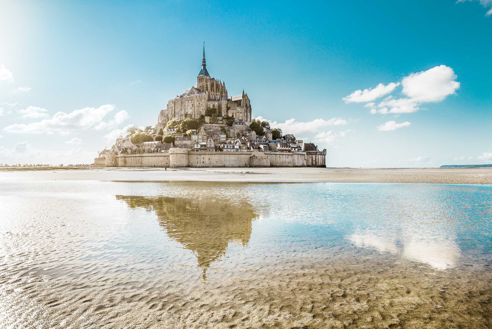 France Landscape Mont Saint-Michel Snow Wallpapers