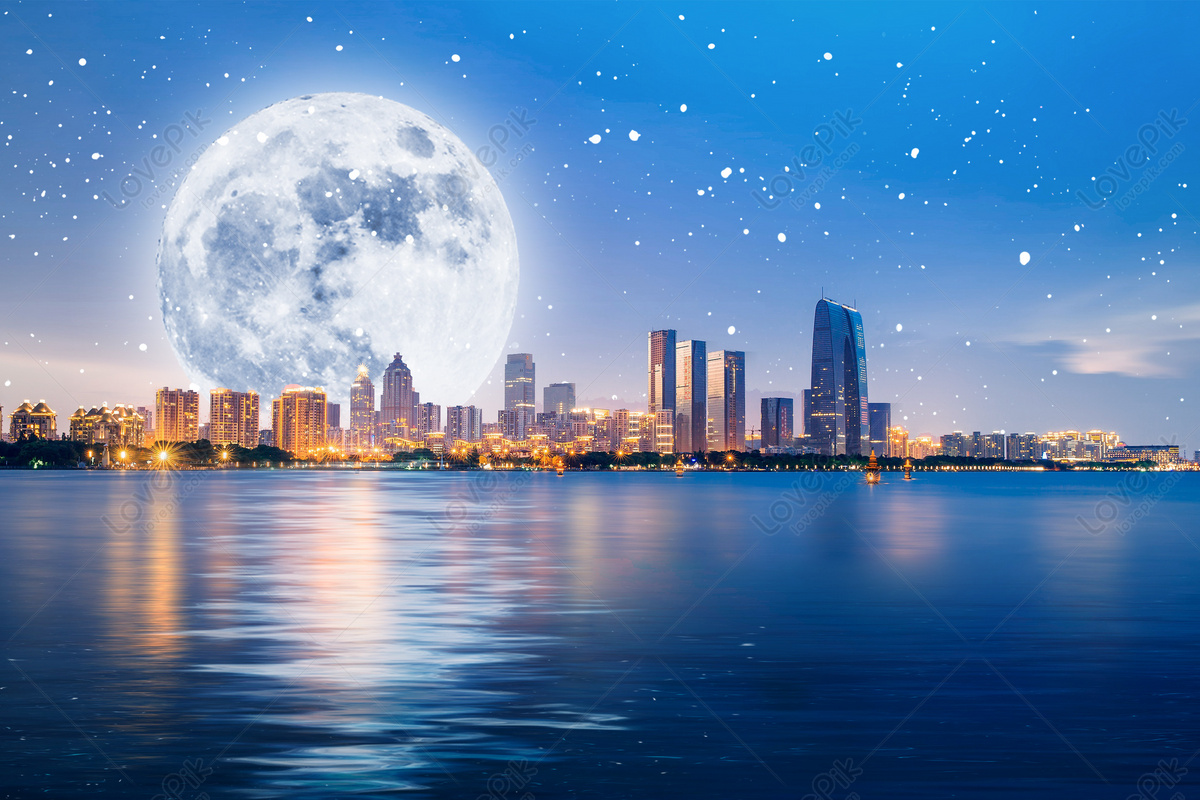 Full Moon Over Manhattan Wallpapers