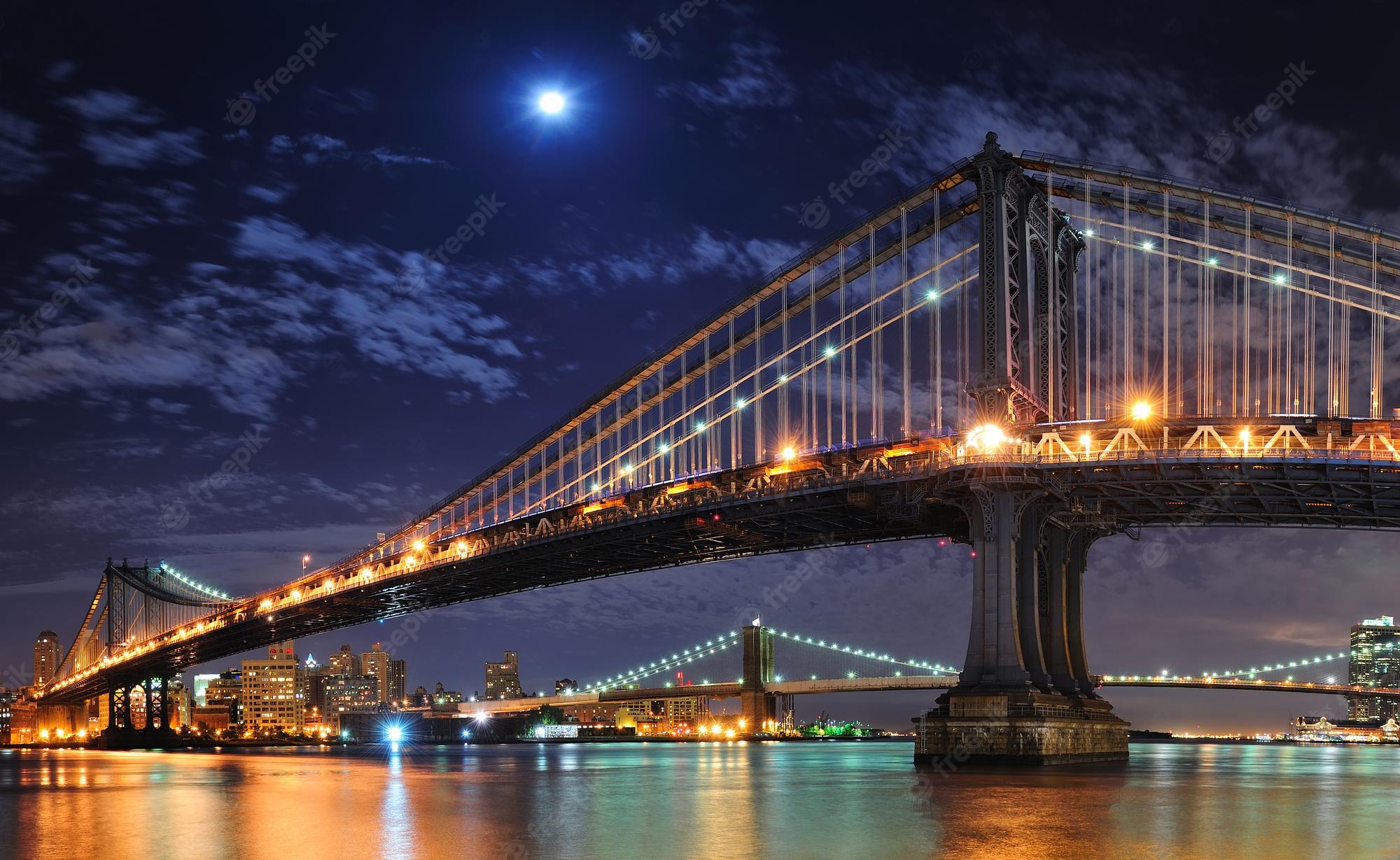 Full Moon Over Manhattan Wallpapers