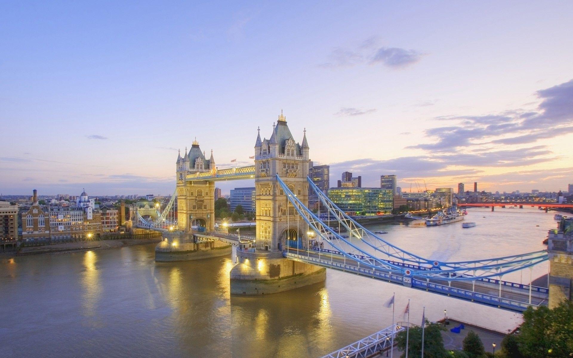 London England Tower Bridge Thames River Cityscape Urban Wallpapers