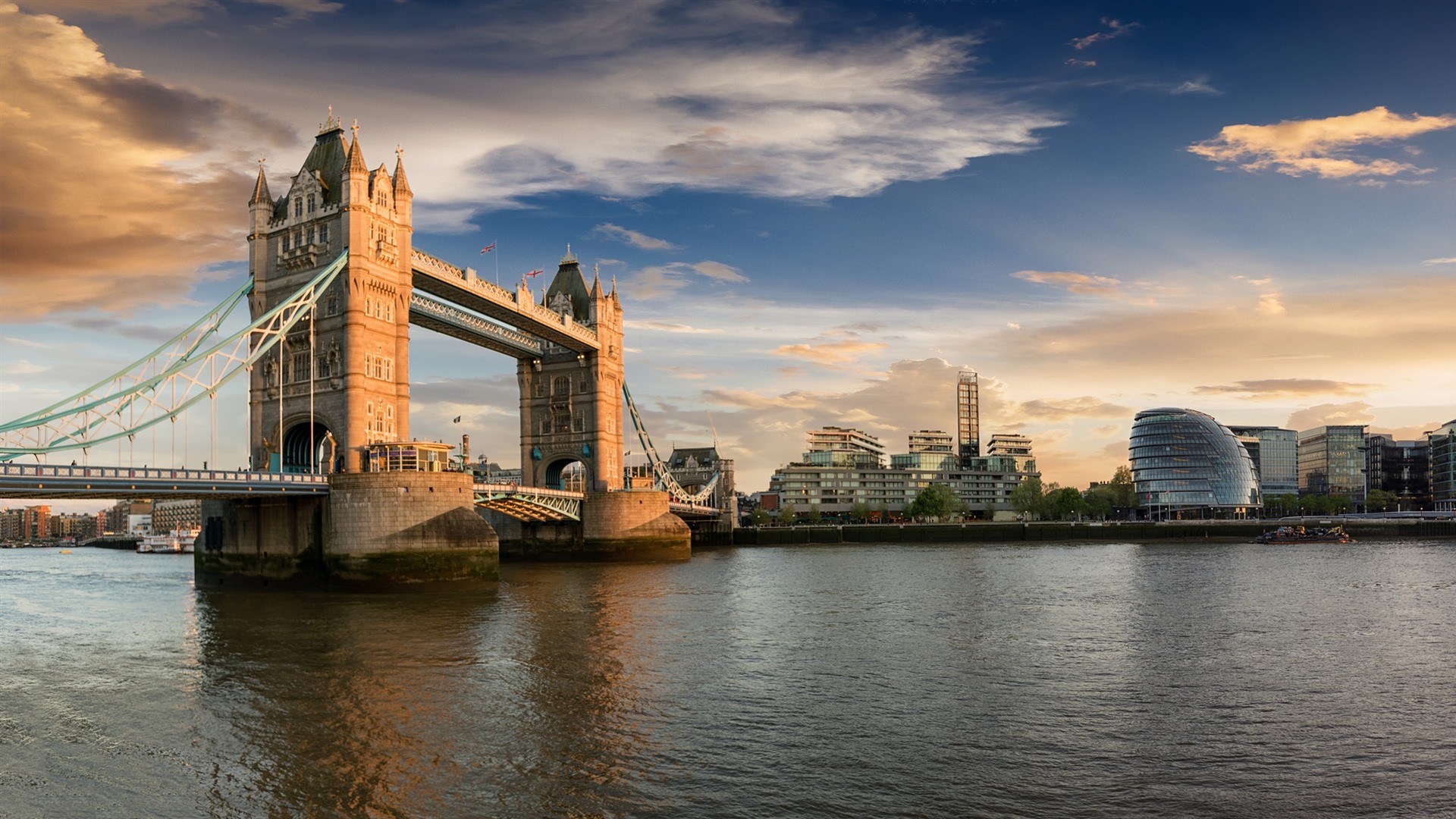 London England Tower Bridge Thames River Cityscape Urban Wallpapers