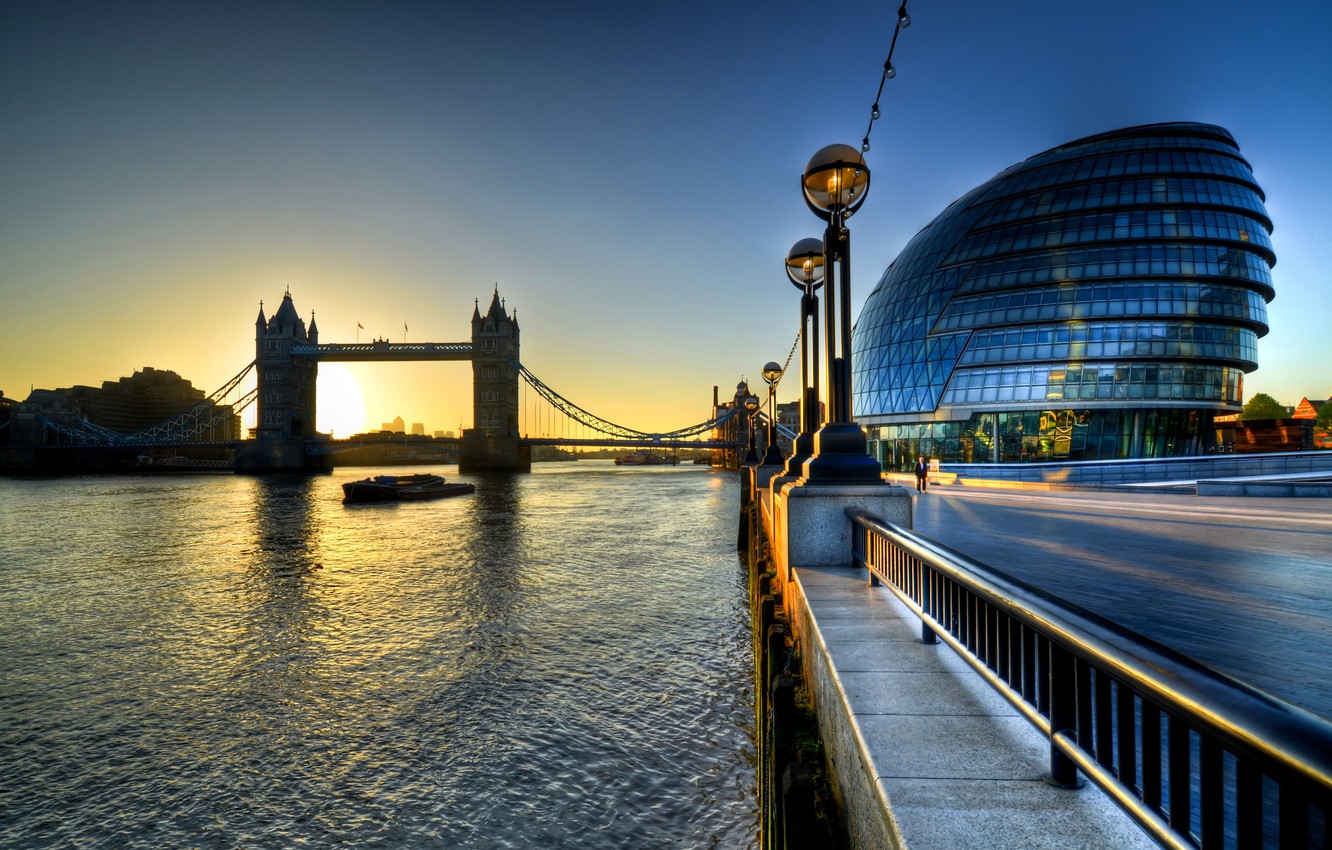 London England Tower Bridge Thames River Cityscape Urban Wallpapers