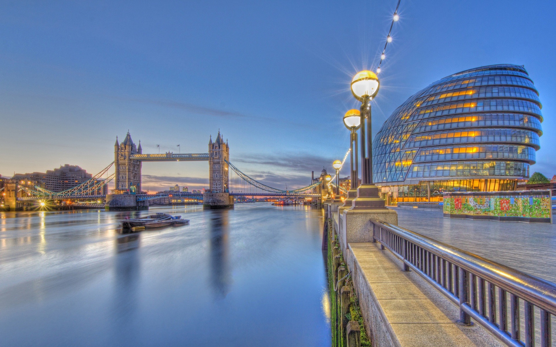 London England Tower Bridge Thames River Cityscape Urban Wallpapers