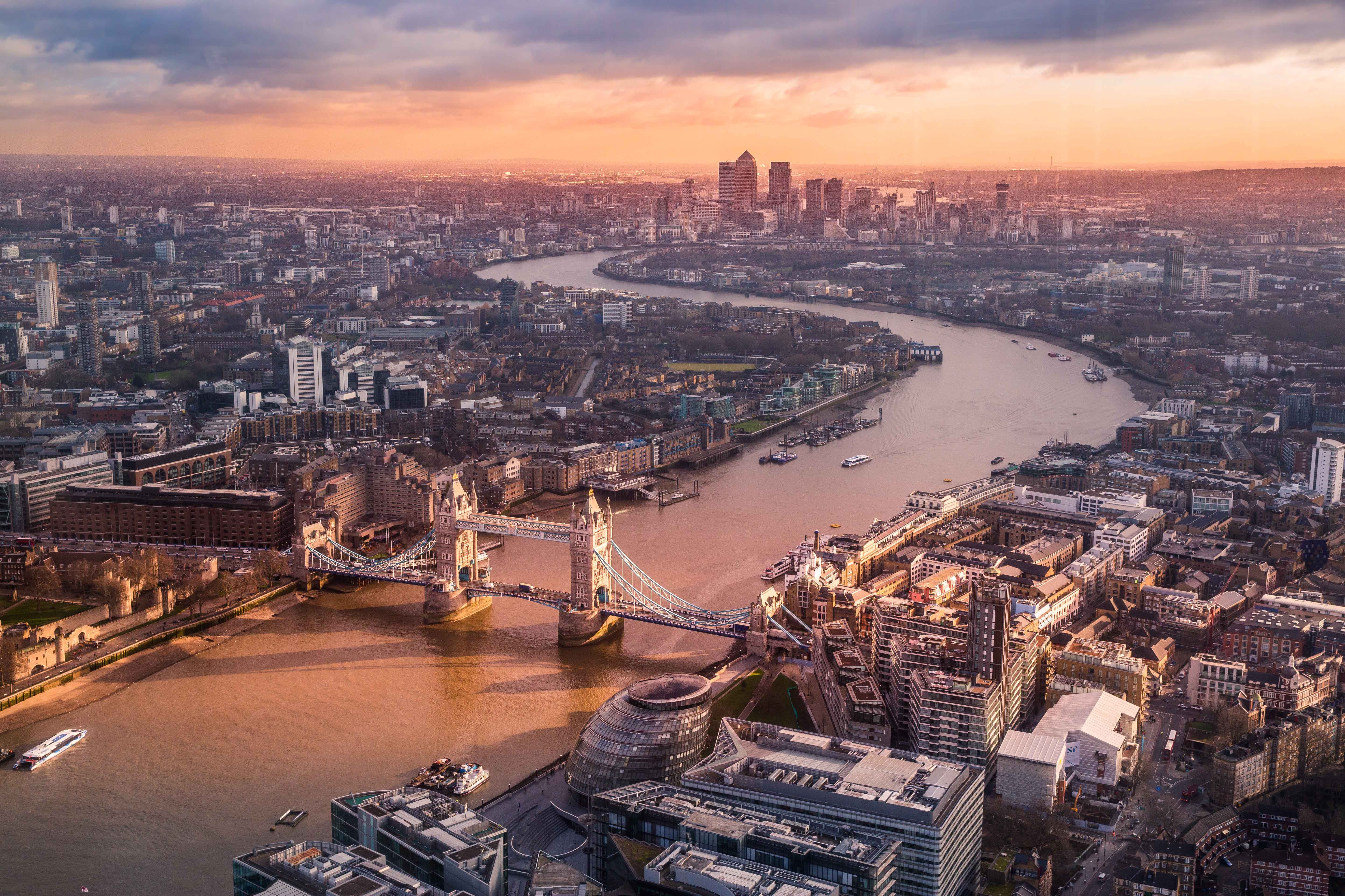 London England Tower Bridge Thames River Cityscape Urban Wallpapers