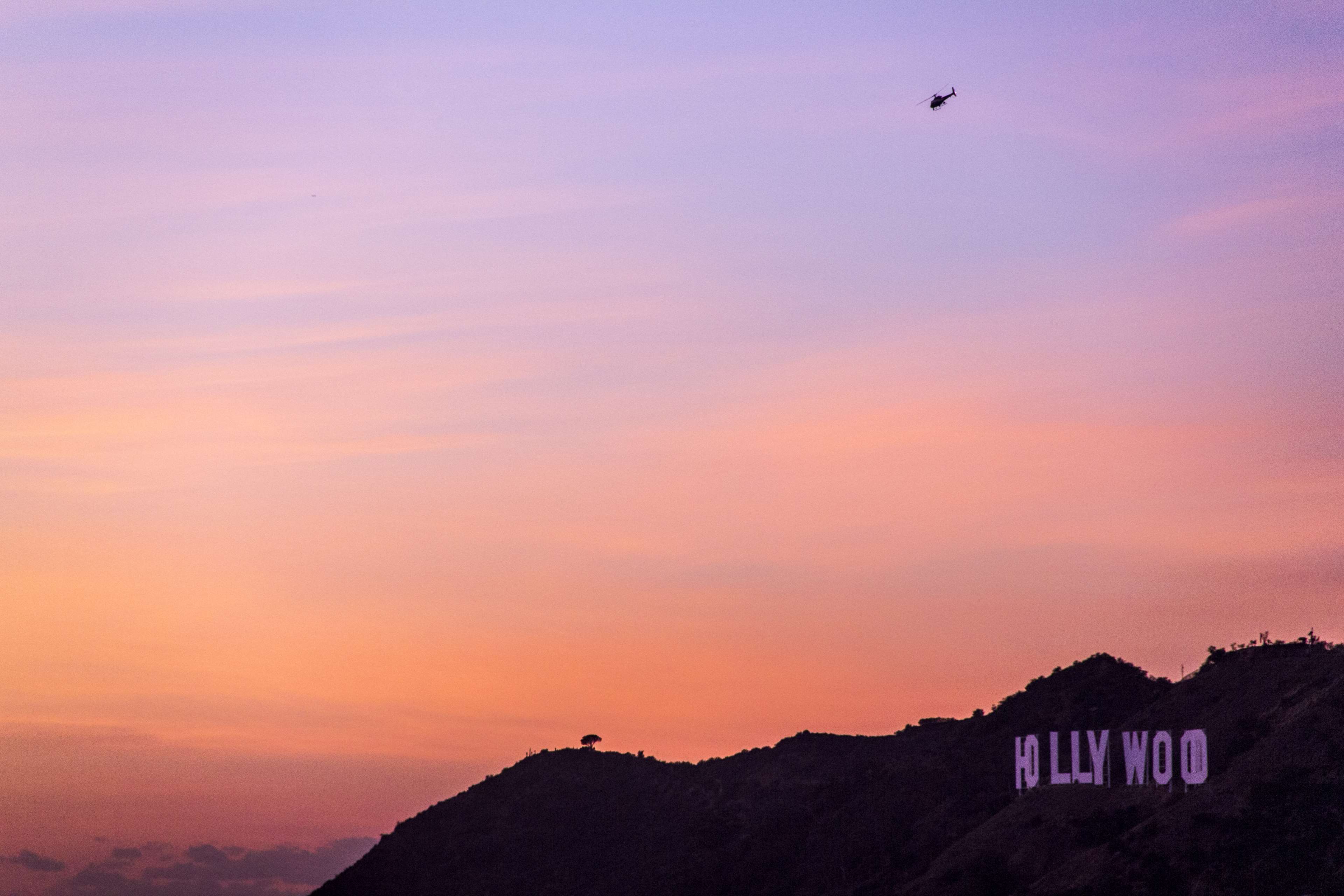 Los Angeles At Night Pink Sky Wallpapers