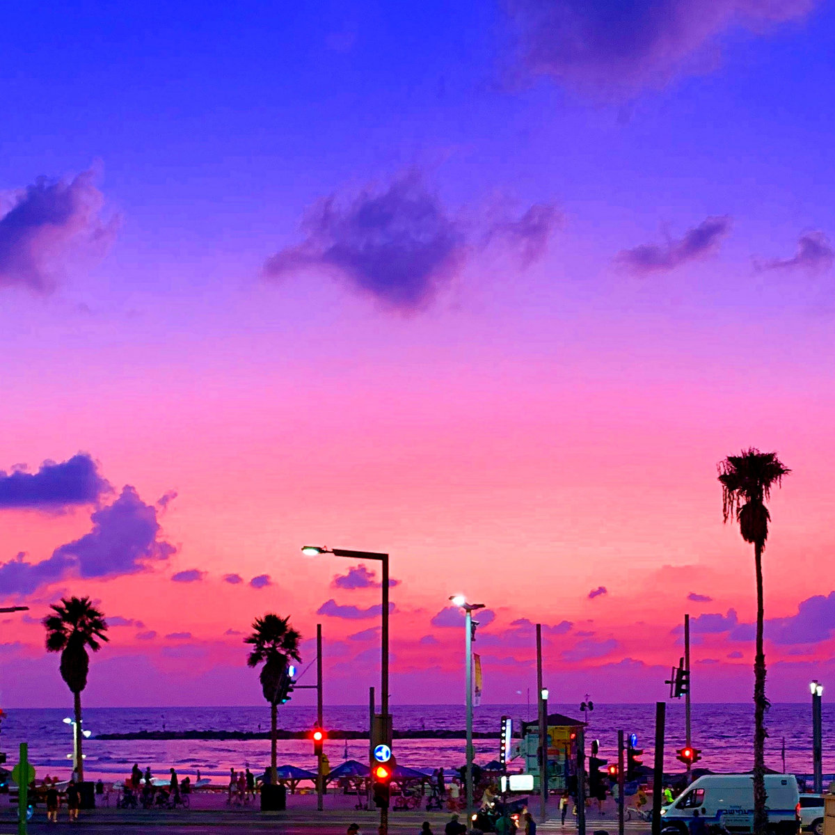 Los Angeles At Night Pink Sky Wallpapers