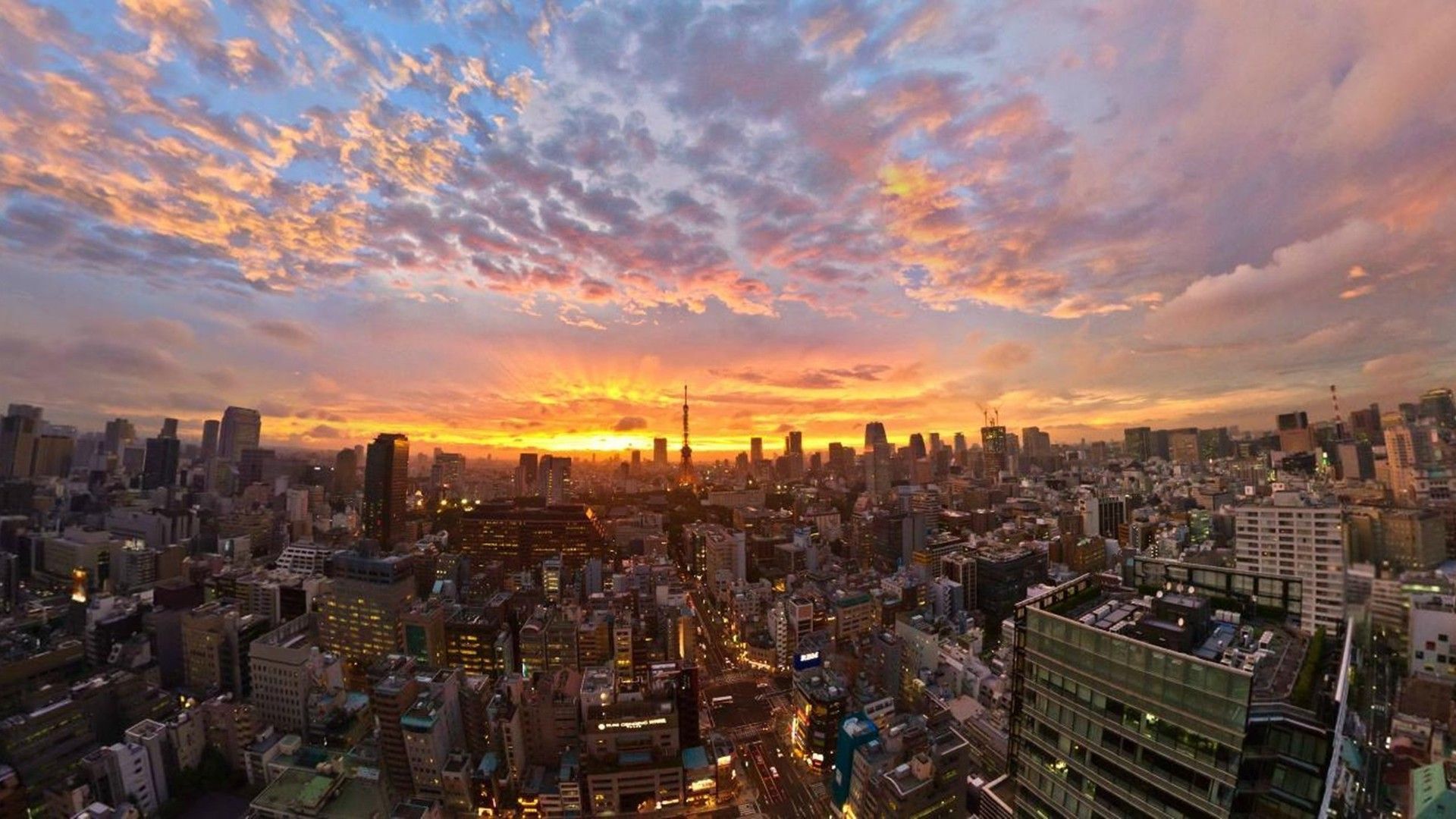 Tokyo Skycrapper Building Sunset Cityscape Wallpapers