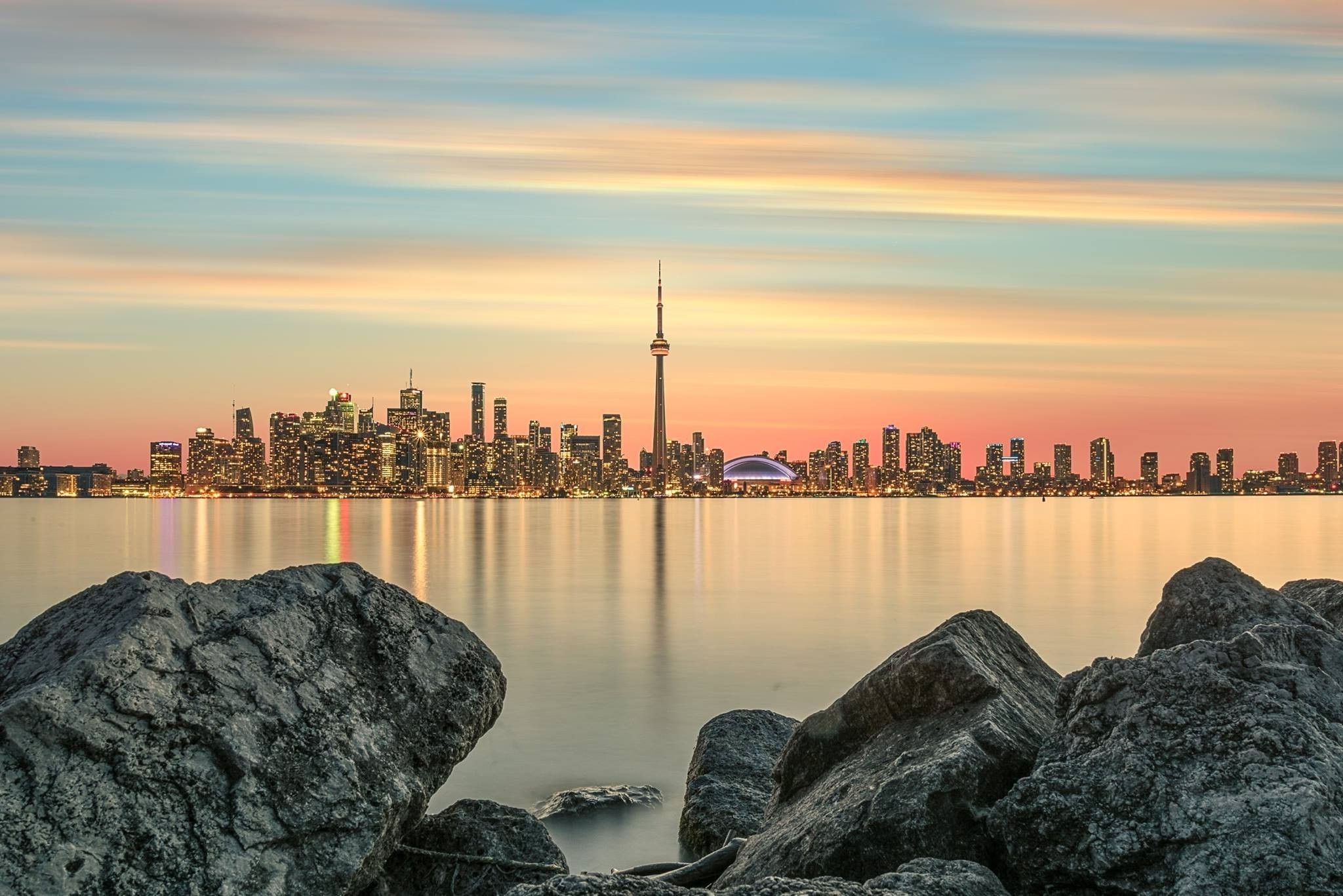 Toronto Ontario Cityscape In Sunset Wallpapers