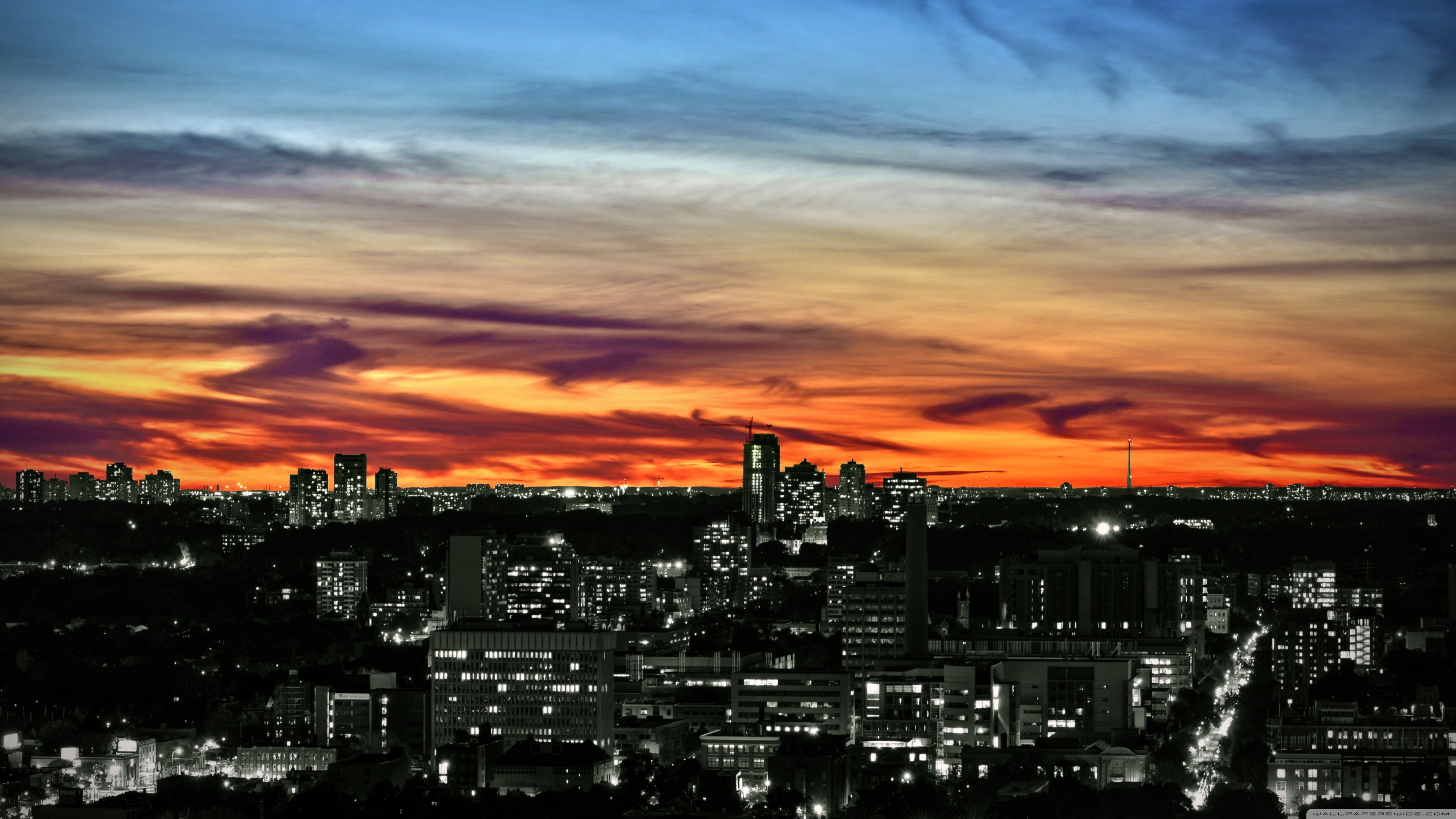 Toronto Ontario Cityscape In Sunset Wallpapers