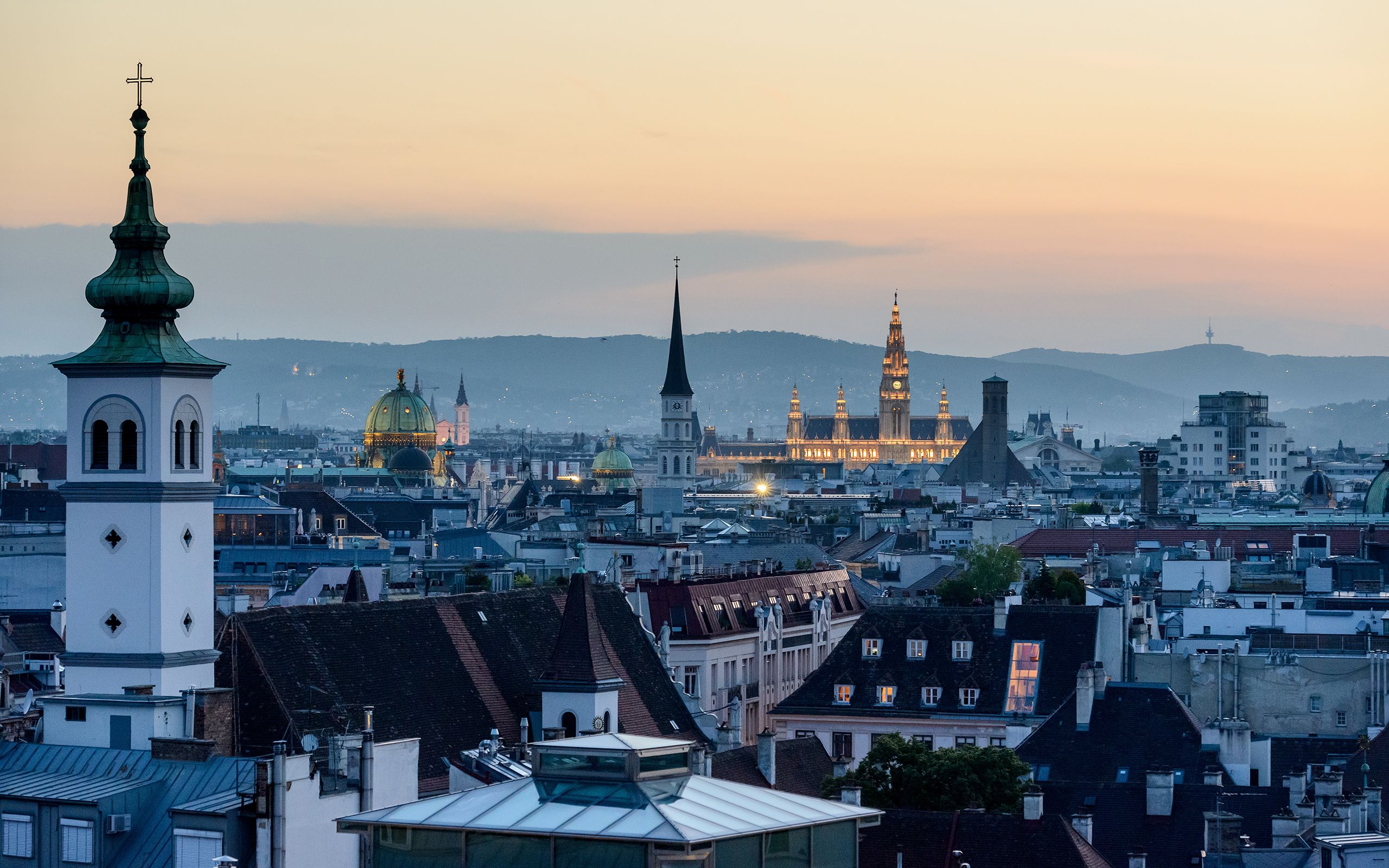 Vienna Cityscape Reflection Wallpapers