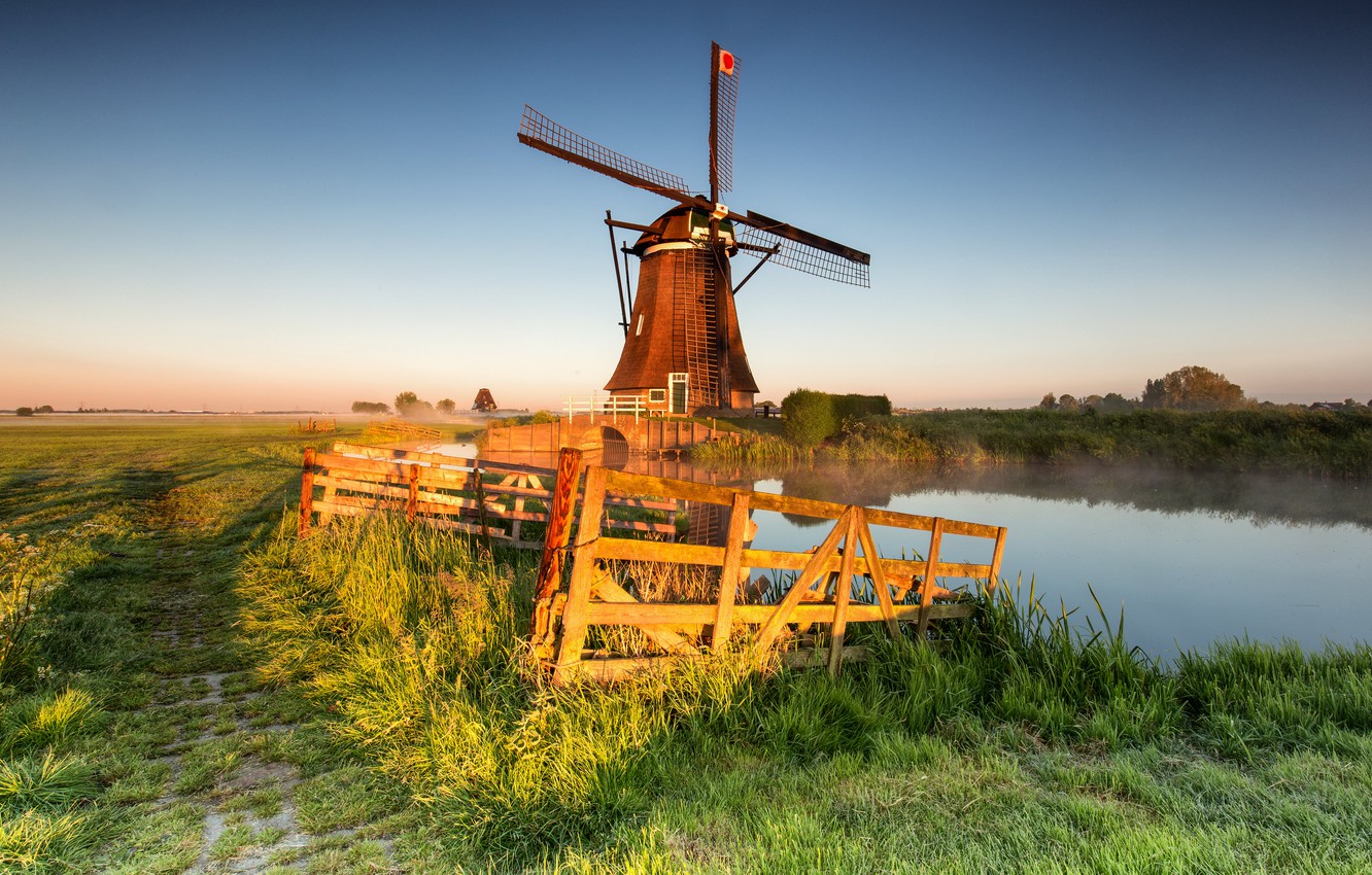 Windmill Fogy Netherlands Wallpapers