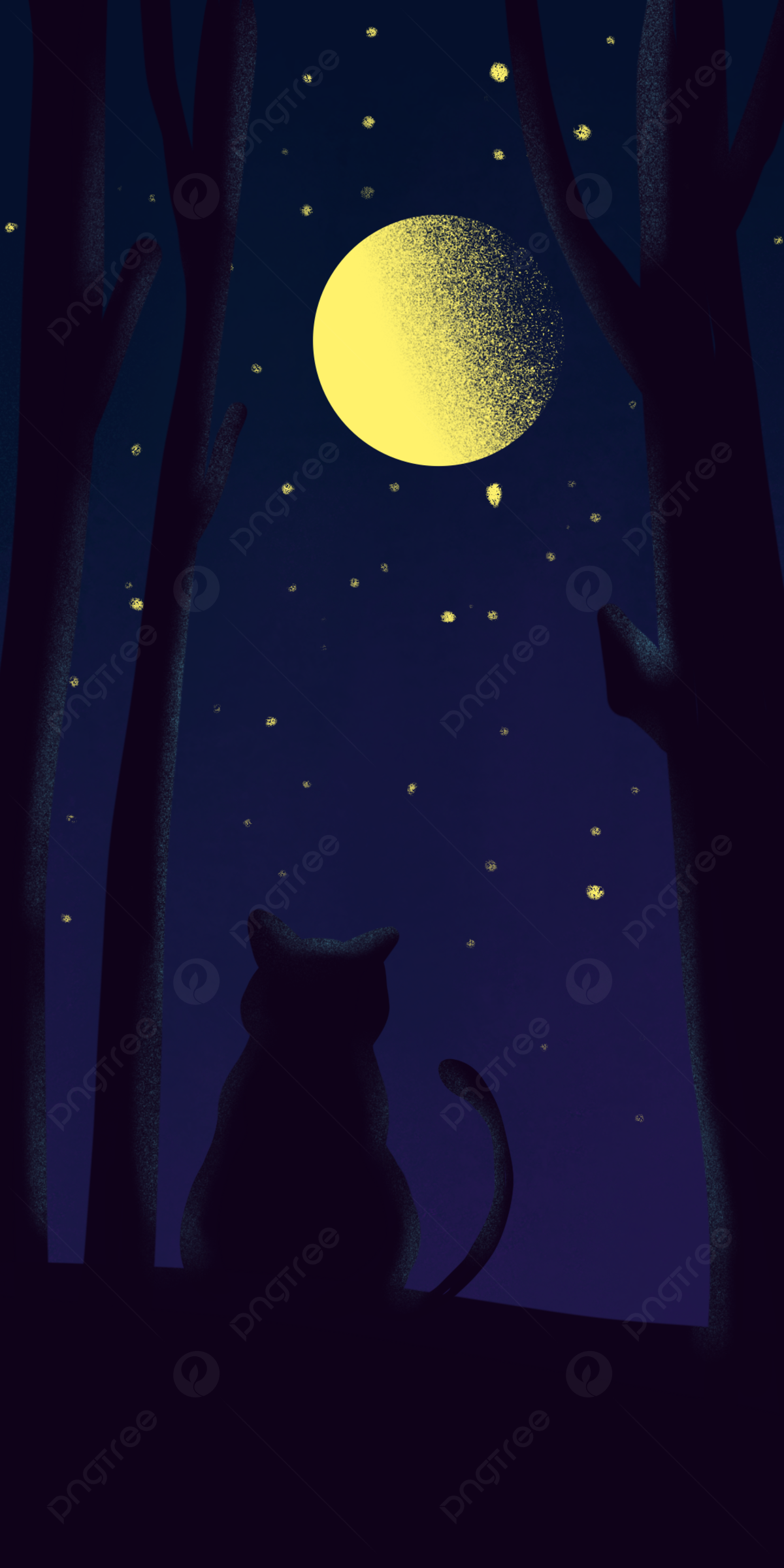 Cat And Moon Wallpapers