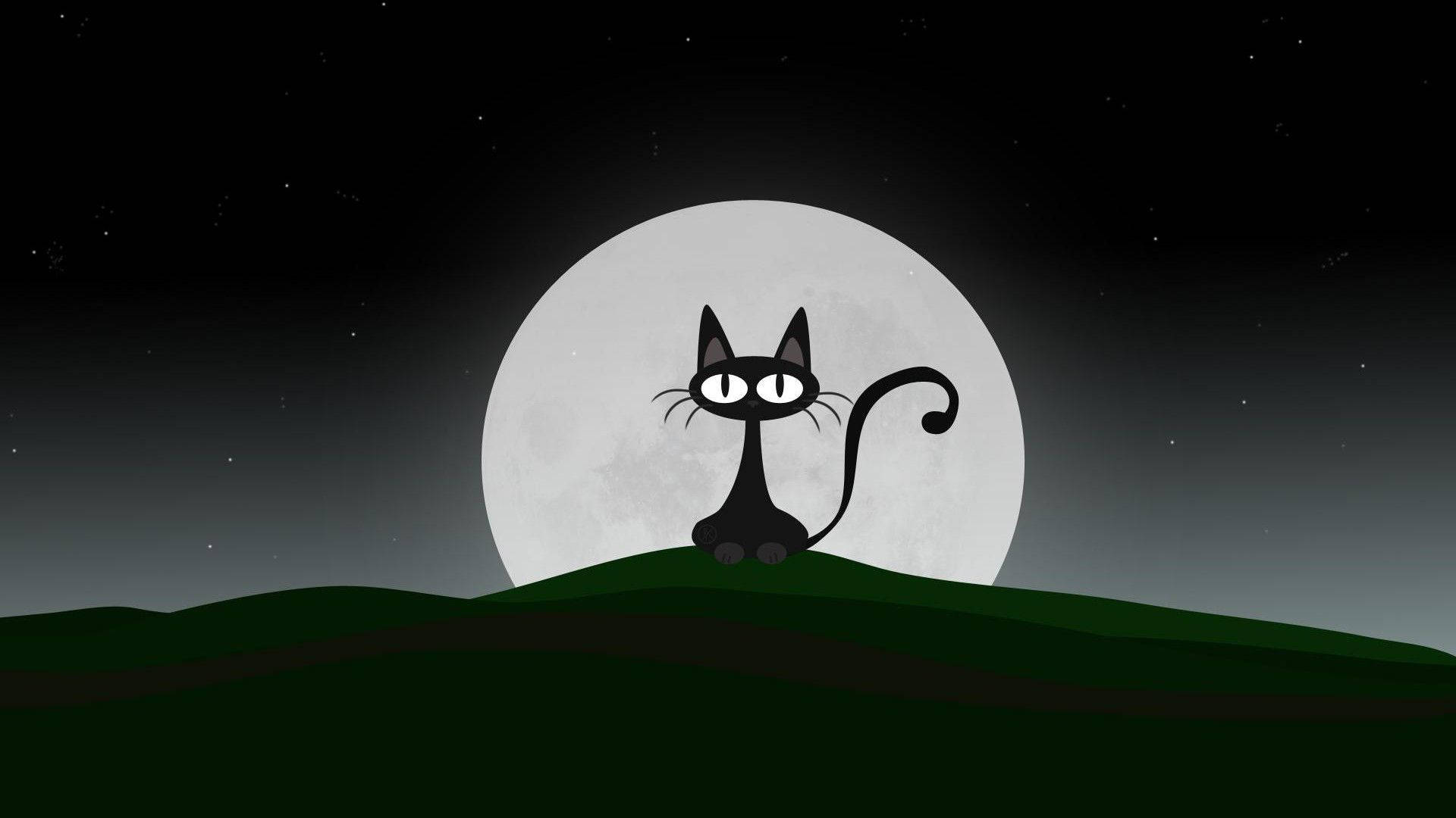 Cat And Moon Wallpapers