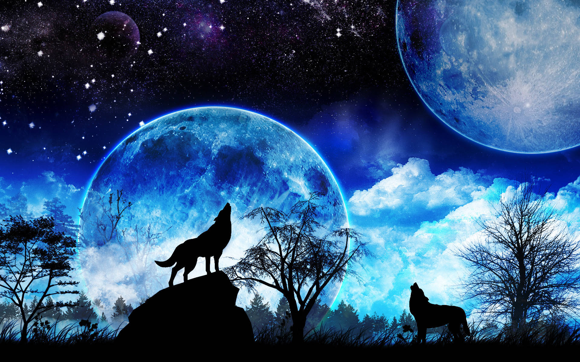 Wolf Howling At The Moon Wallpapers