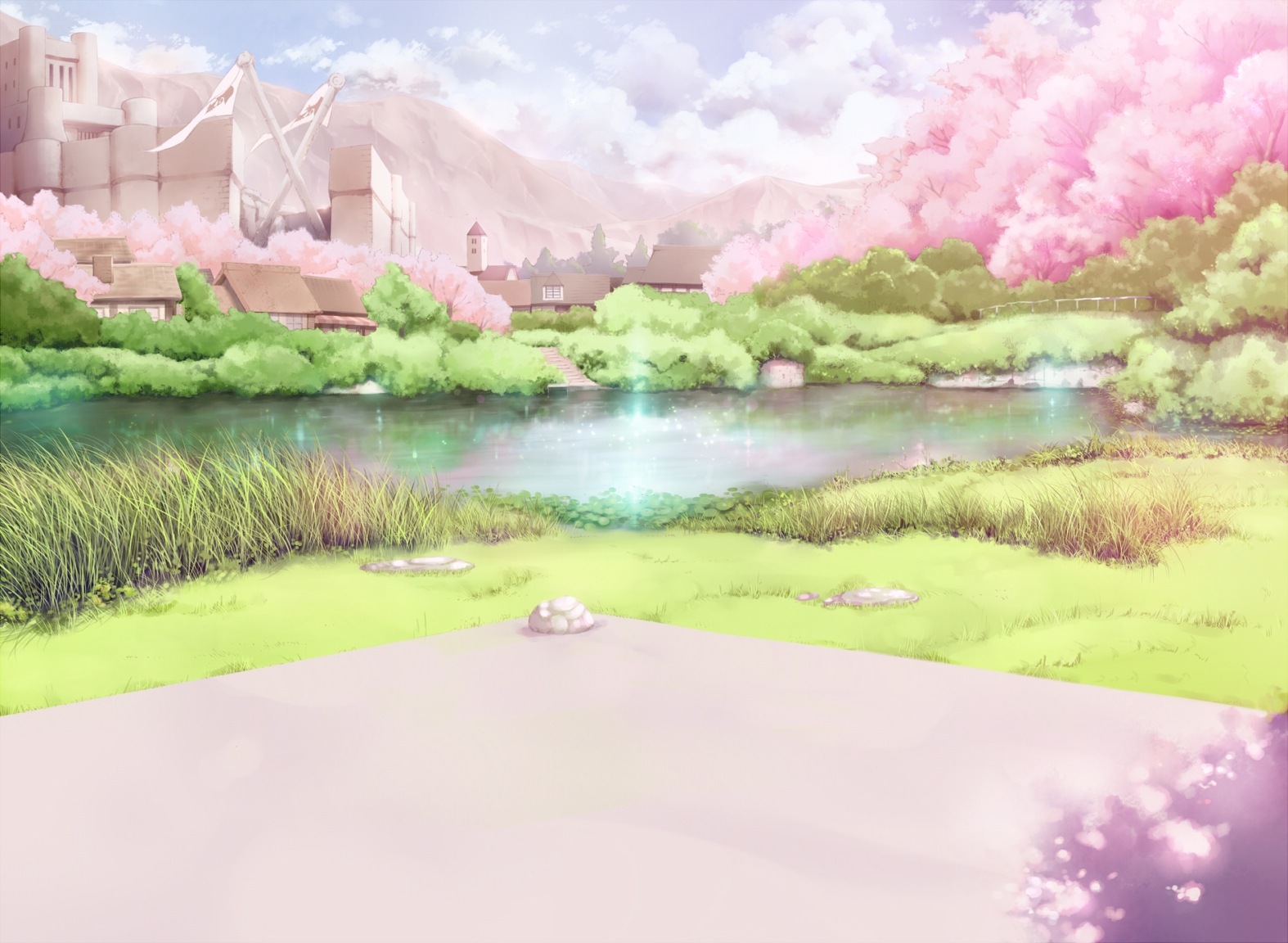 Cherry Blossoms Anime Scenery Wallpapers