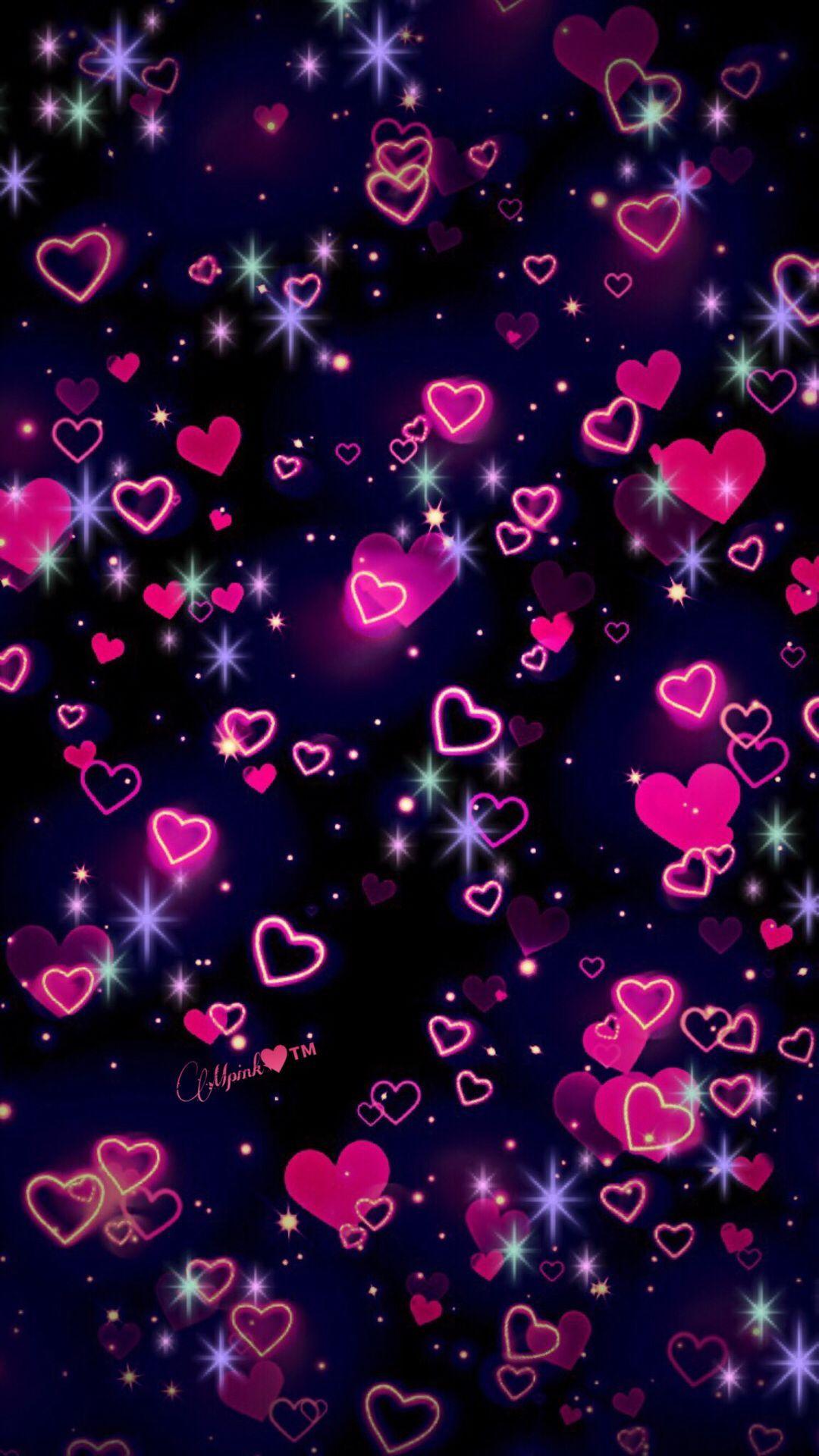 Colorful Glitter Hearts Wallpapers